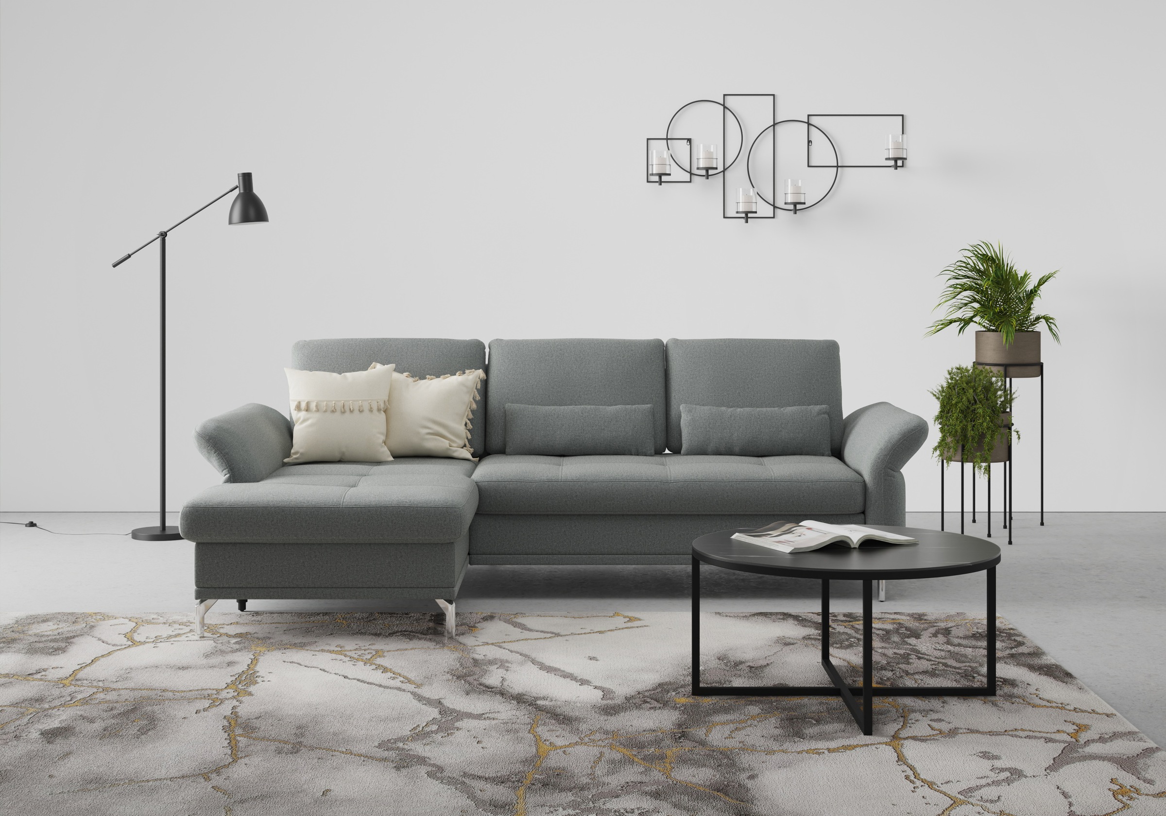 INOSIGN Ecksofa »Palm Beach L-Form«, Federkern, mit Sitztiefenverstellung, wahlweise mit Bettfunktion