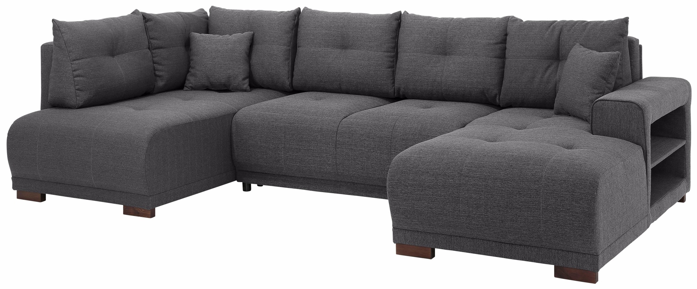 Home affaire Wohnlandschaft »Viborg U-Form«, mit Regal in der Armlehne, wahlweise mit Bettfunktion