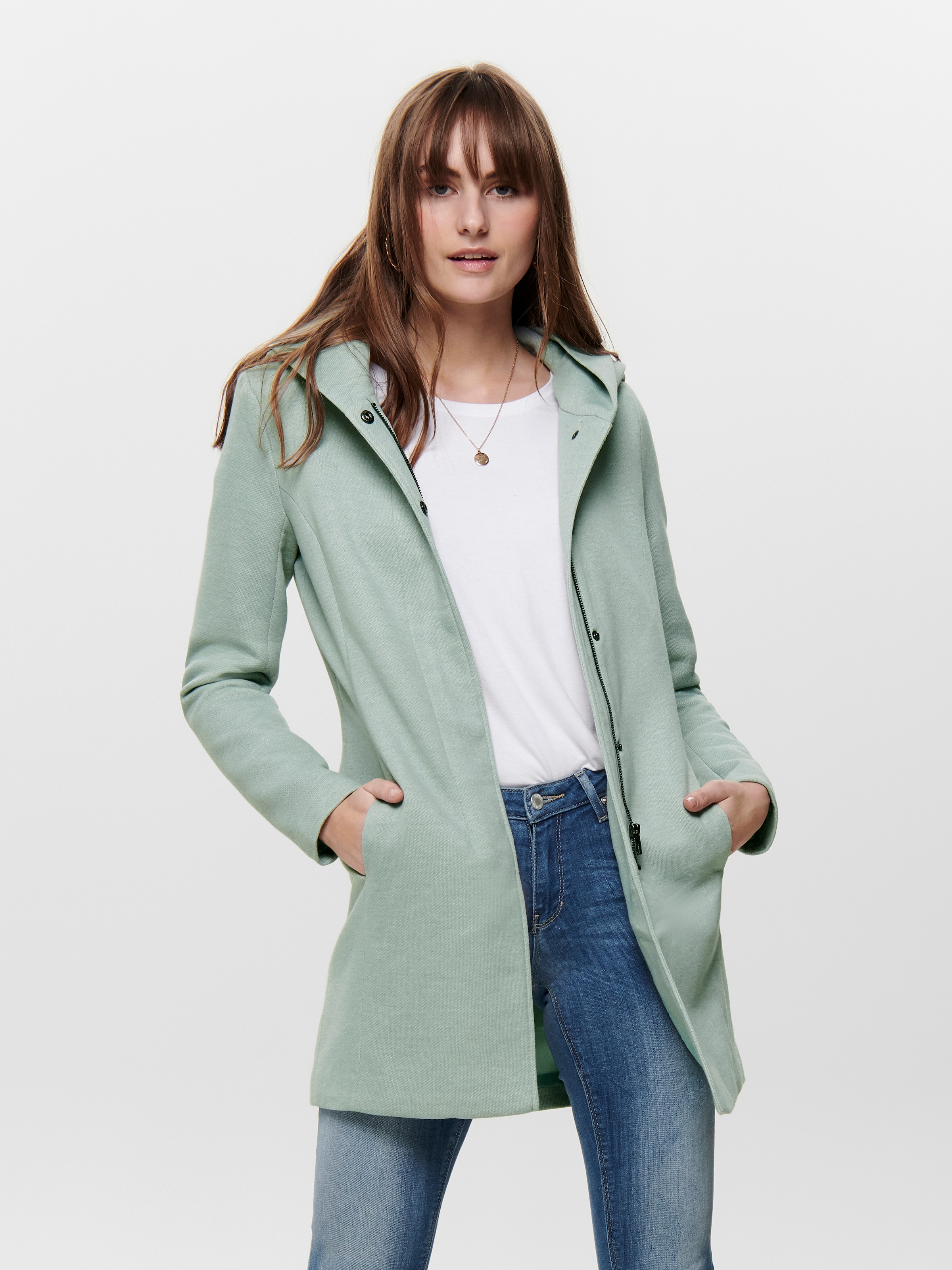 ONLY Langjacke »ONLSEDONA LIGHT COAT OTW NOOS«, mit Kapuze, in melierter Optik