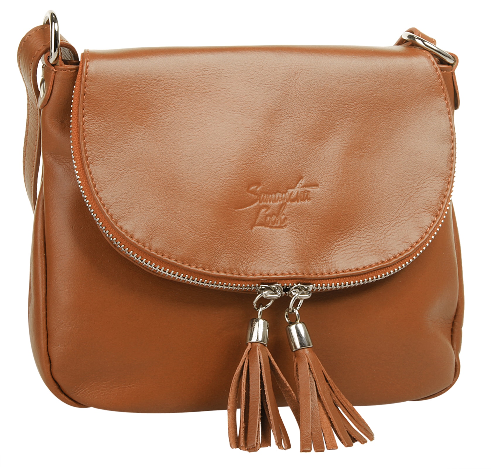 Samantha Look Umhängetasche echt Leder, Made in Italy