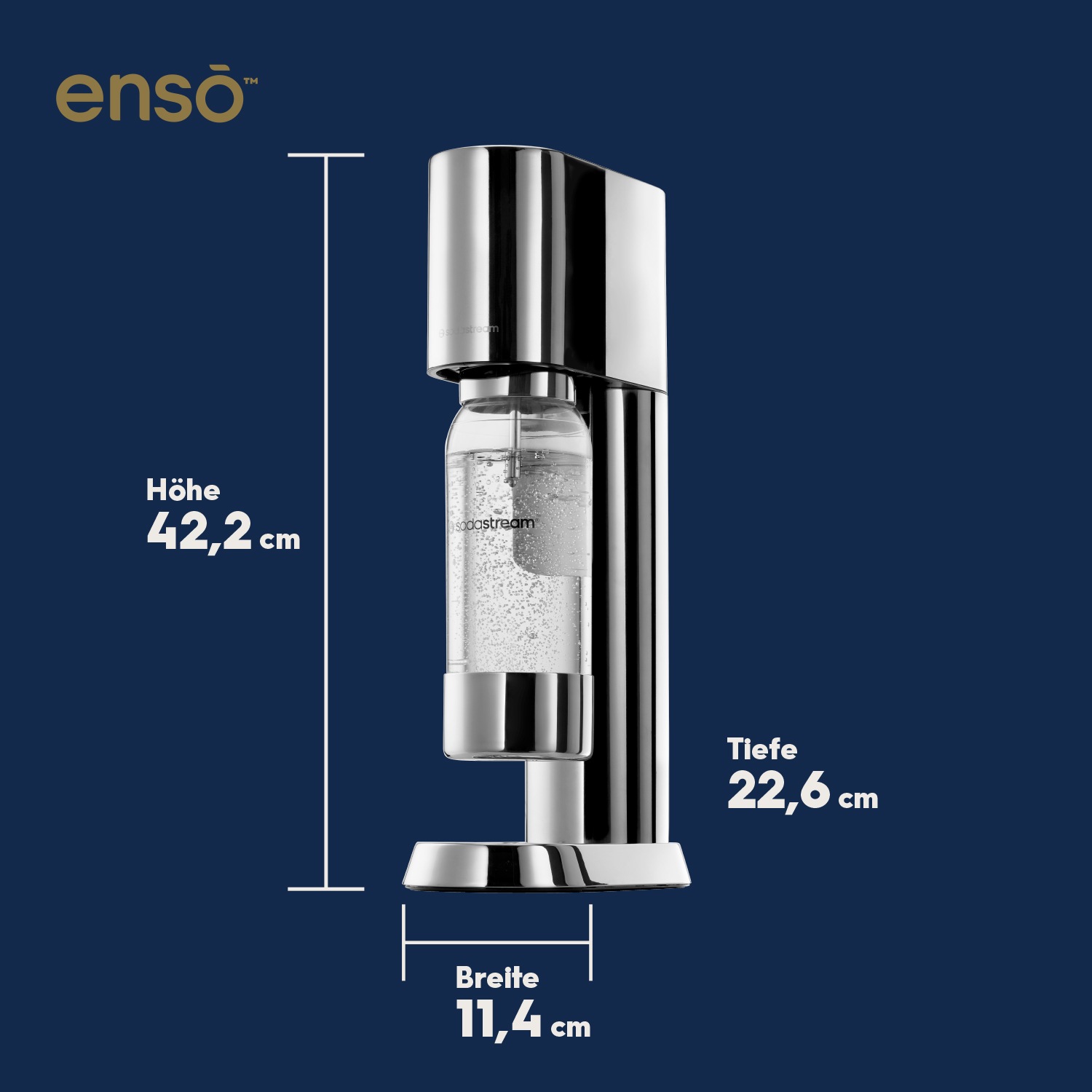SodaStream Wassersprudler »ENSO, metall, Standard Pack, inkl. 1x Kunststoffflasche 1 l + 1x QC«, (Set, 3 tlg.)