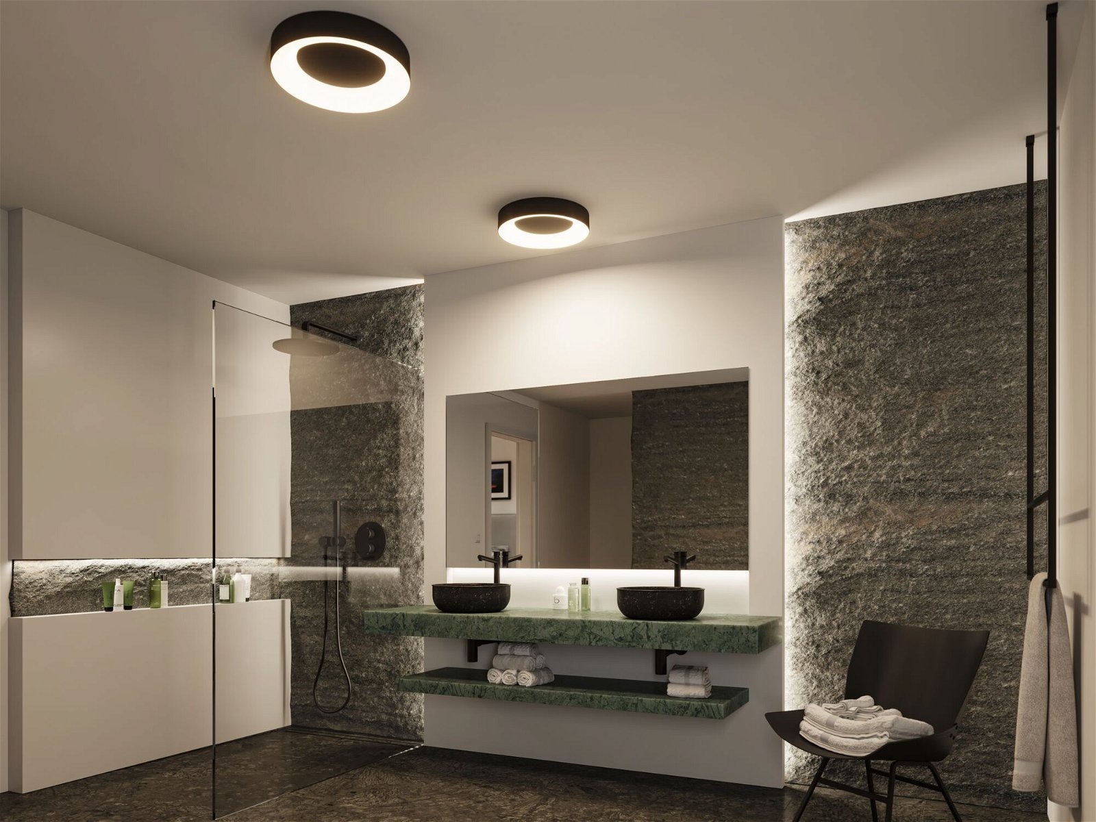 Paulmann LED Deckenleuchte »Casca IP44 White Switch 2100lm 230V 23W Schwarz günstig online kaufen