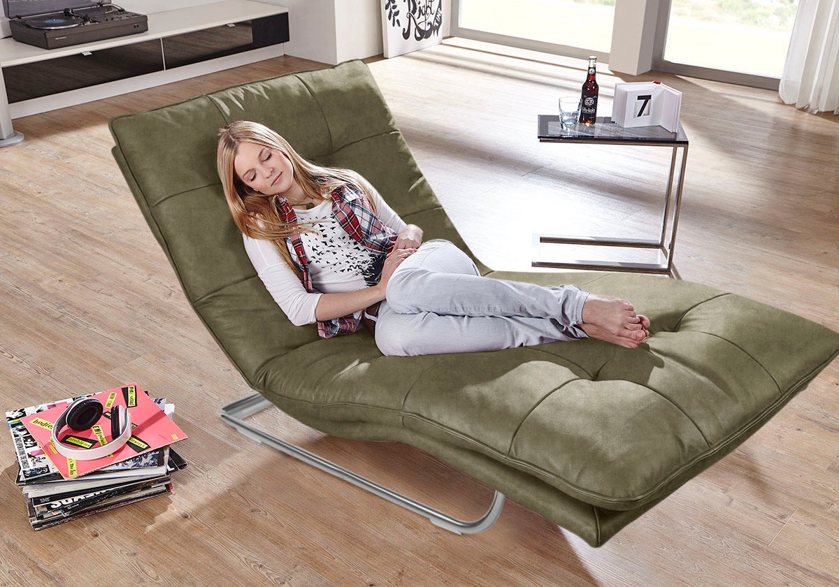 W.SCHILLIG Relaxliege »daily dreams«, in Waffelkissen-Optik, wahlweise mit Motor, Freischwingergestell