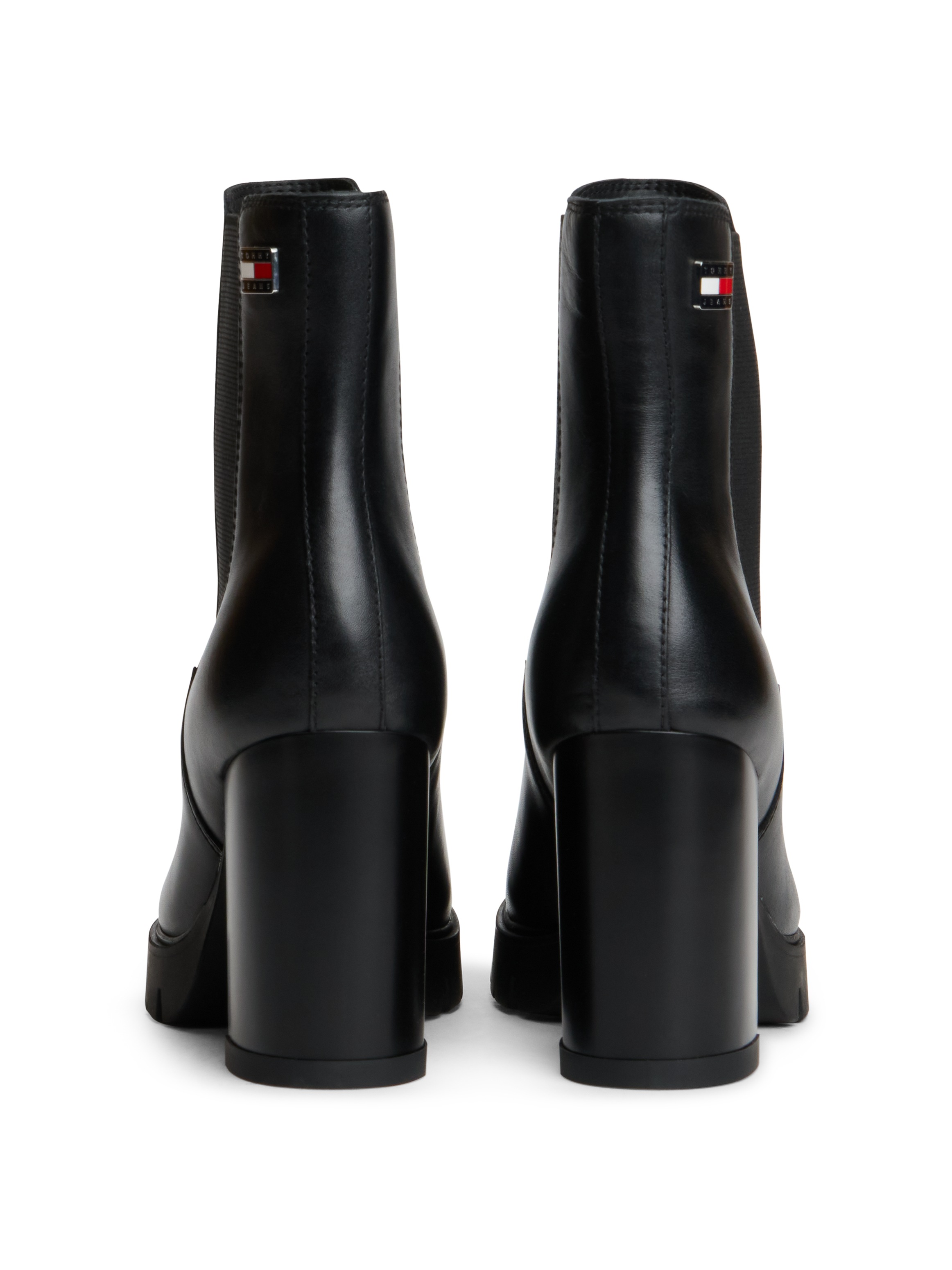 Tommy Jeans Chelseaboots »TJW CHELSEA HIGH HEEL BOOTS«  Ankle Boots, Plateaustiefeletten mit Stretcheinsatz und Logoflagge