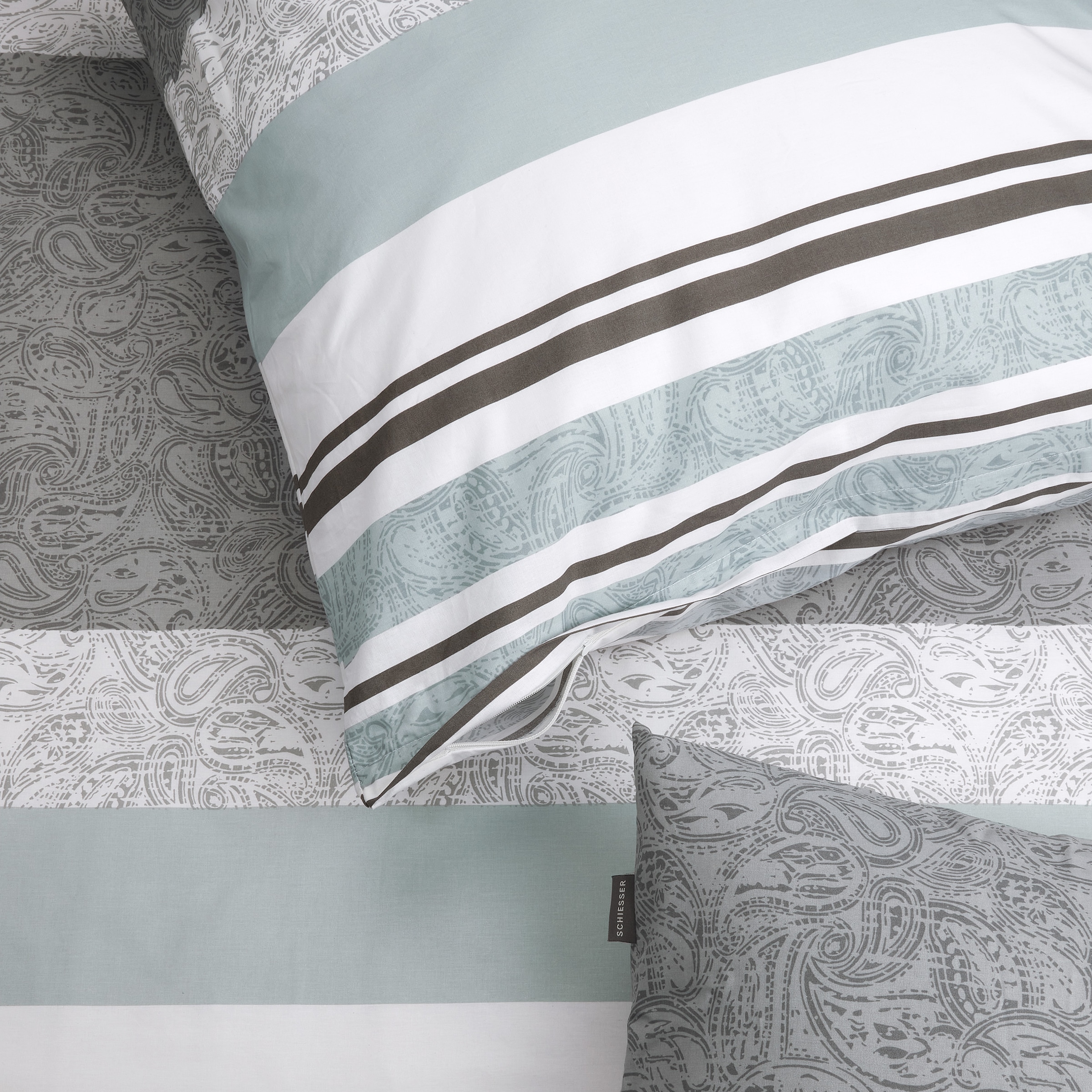 Schiesser Bettwäsche »Adele aus weicher Baumwolle mit im Paisley-Streifen-Look«, MADE IN GREEN by OEKO-TEX®