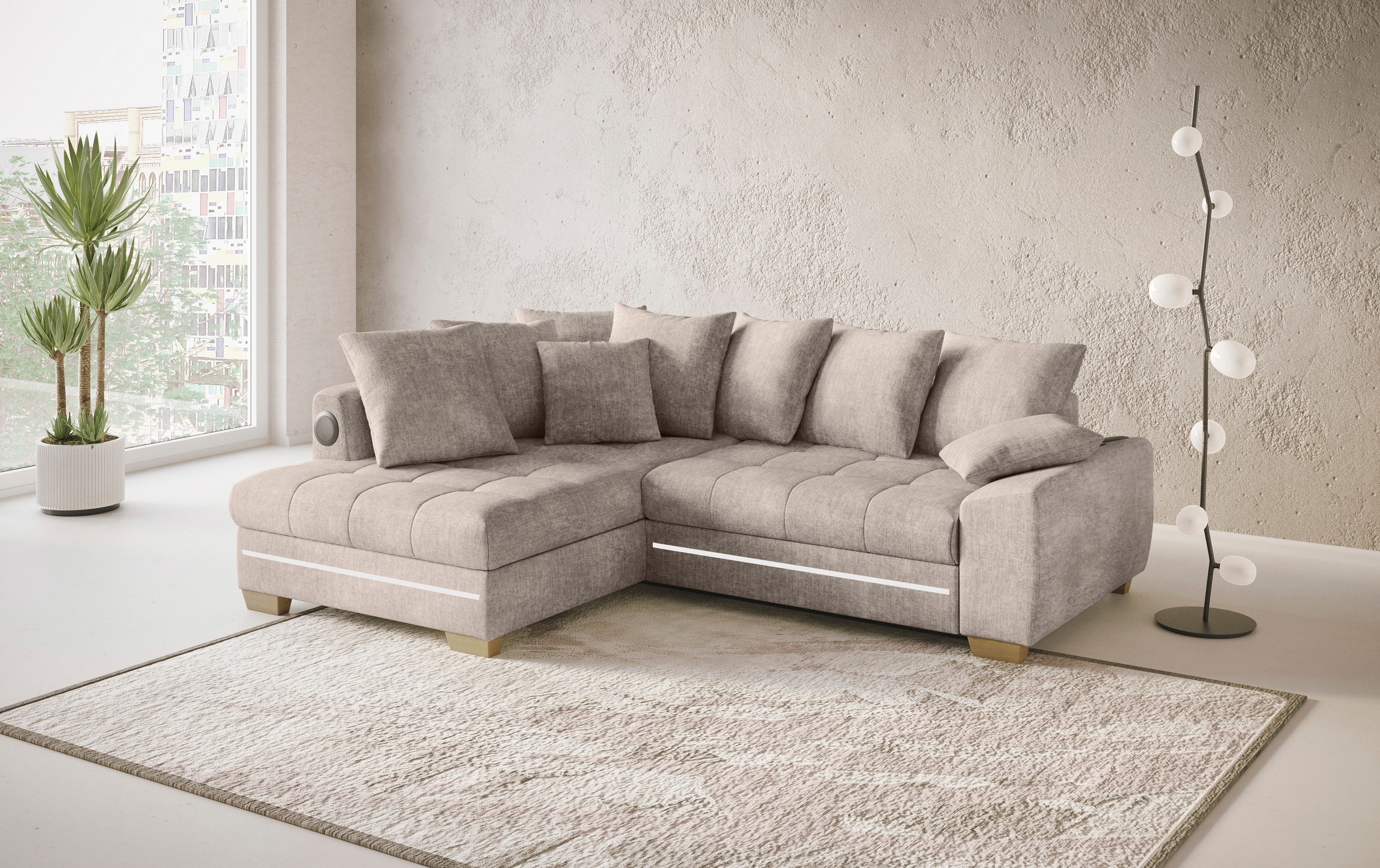 Mr. Couch Ecksofa »Nikita II, L-Form«, RGB-LED, Bluetooth-Soundsystem, wahl günstig online kaufen