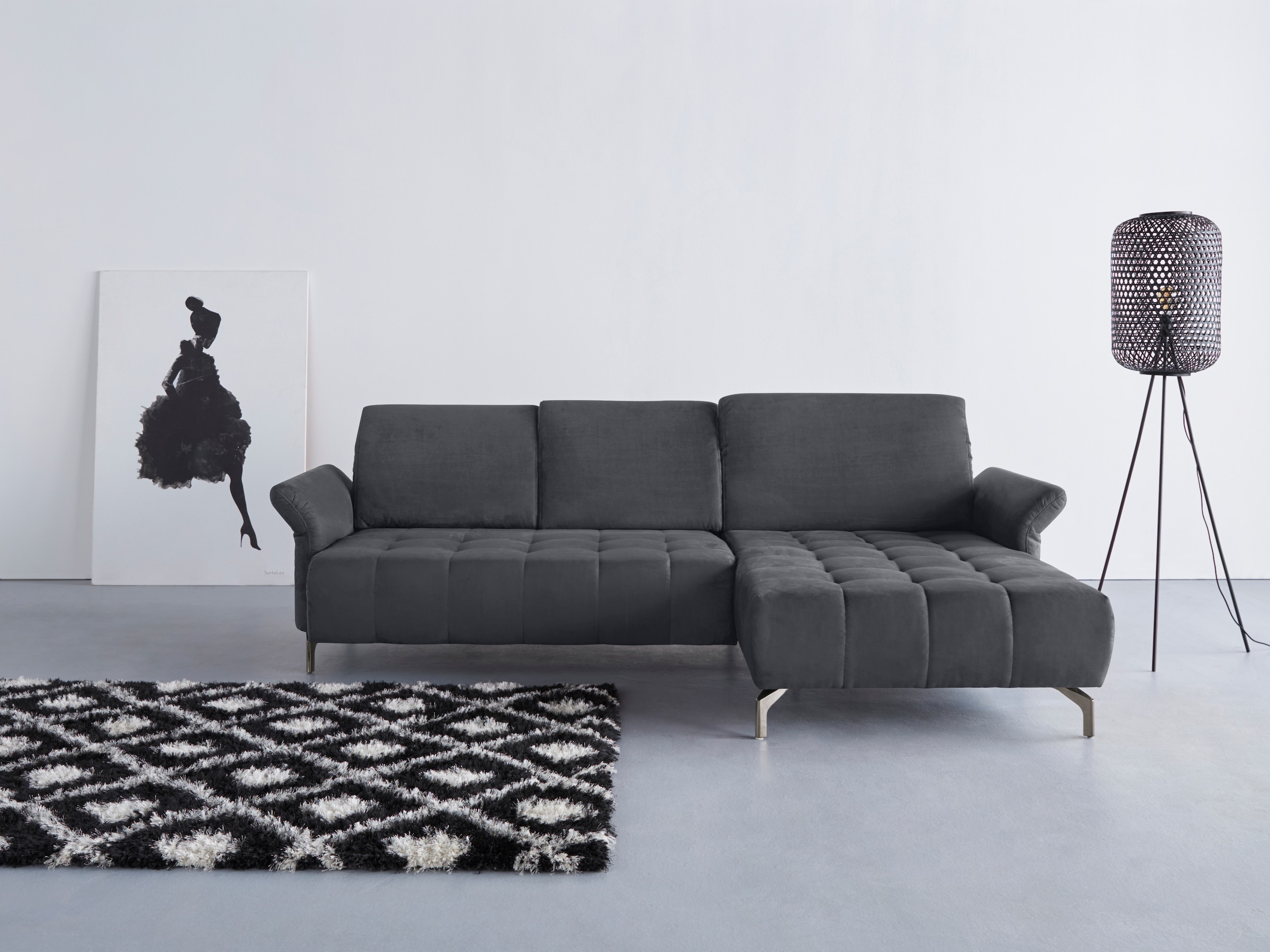 Home affaire Ecksofa »Fresh L-Form« Federkern, wahlweise Kopfteilverstellun günstig online kaufen