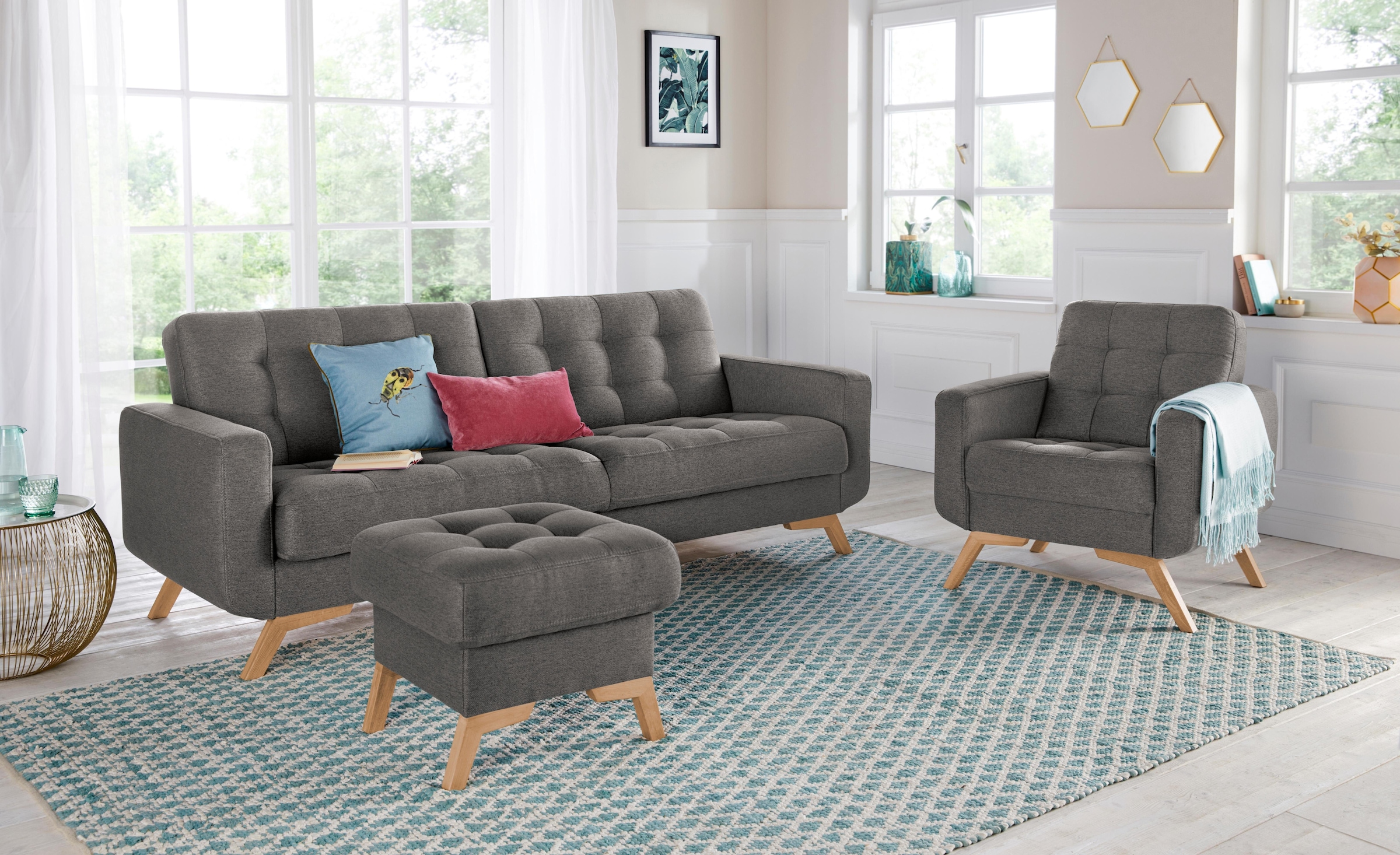 exxpo - sofa fashion Sessel »Fiord, Loungesessel«, aktuelles Design, tolle Detailverarbeitung im Sitz und Rücken