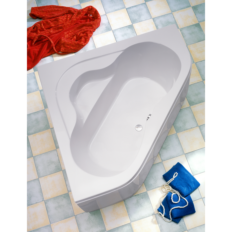 OTTOFOND Eckwanne »Lucia« Höhe 40, 5 cm integrierte Ablageflächen verstellbare Füße mit Fußgestell und Ablaufgarnitur weiß