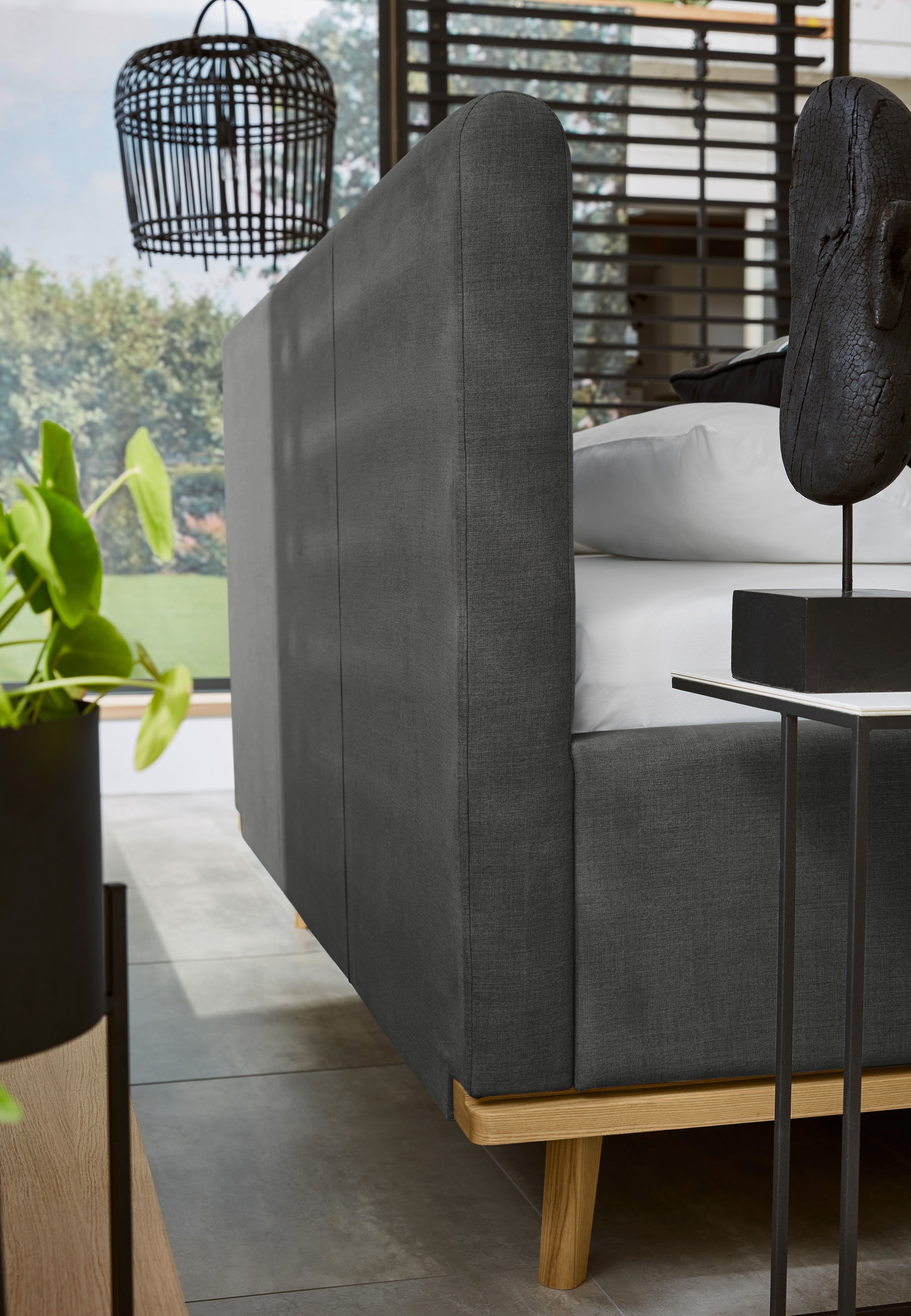 Musterring Polsterbett »Delphi erhältlich in der Breite 160cm und 180cm« Eicherahmen massiv, Kopfteil mit Steppung