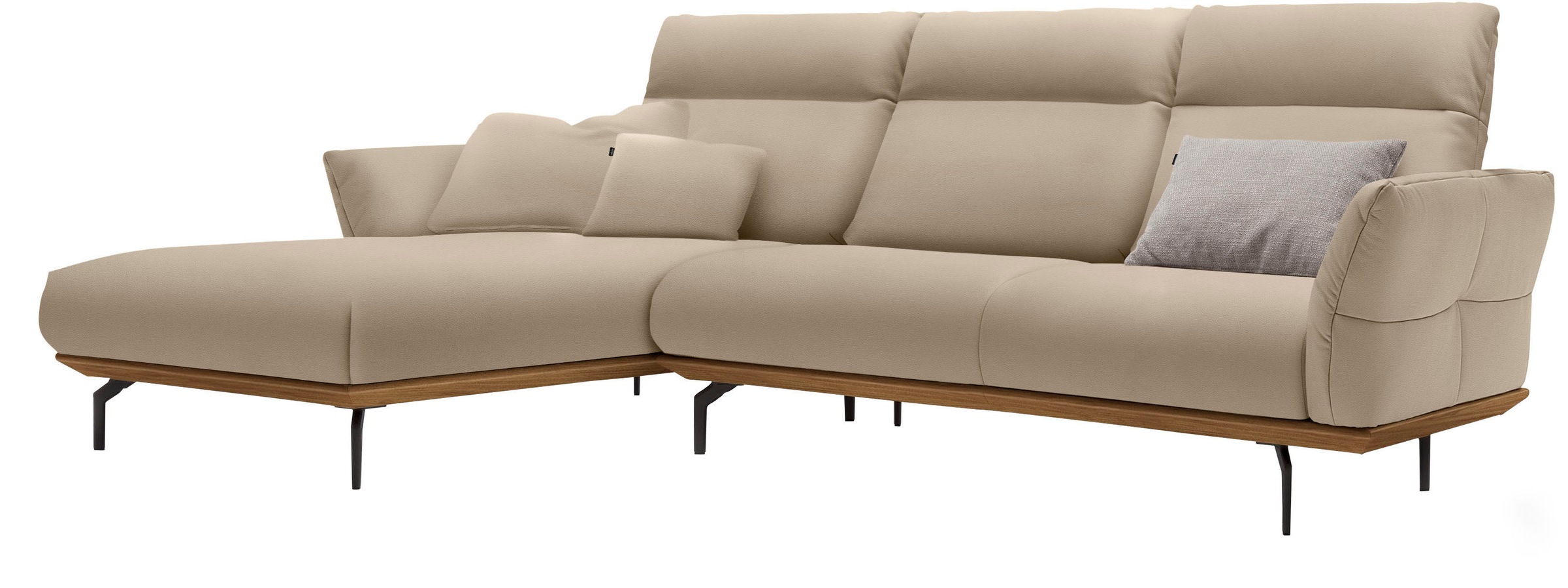 Creation BY ROLF BENZ Ecksofa »CR.460«, Sockel in Nussbaum, Winkelfüße in U günstig online kaufen