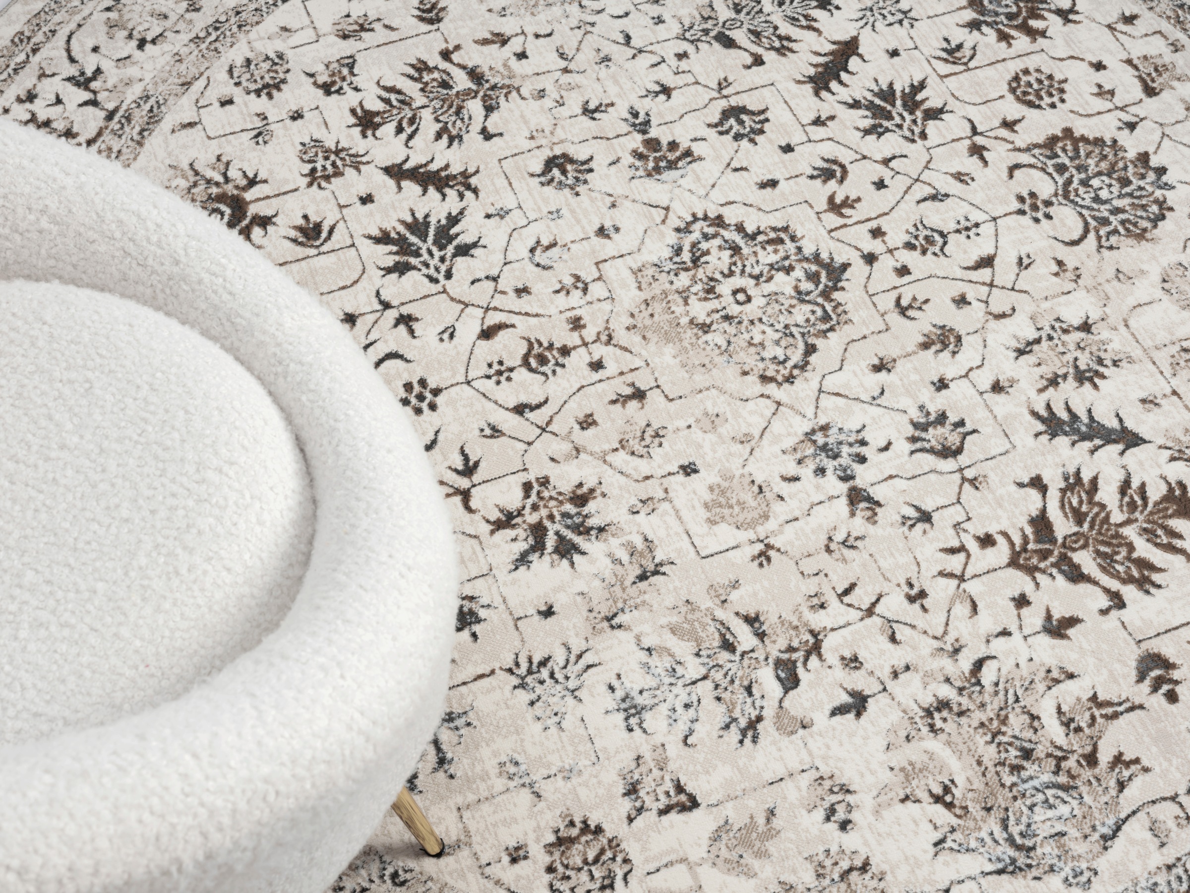 merinos Teppich »Creation 50112«, rund, 10 mm Höhe, elegant, glänzend, Kurzflor, pflegeleicht, Wohnzimmer
