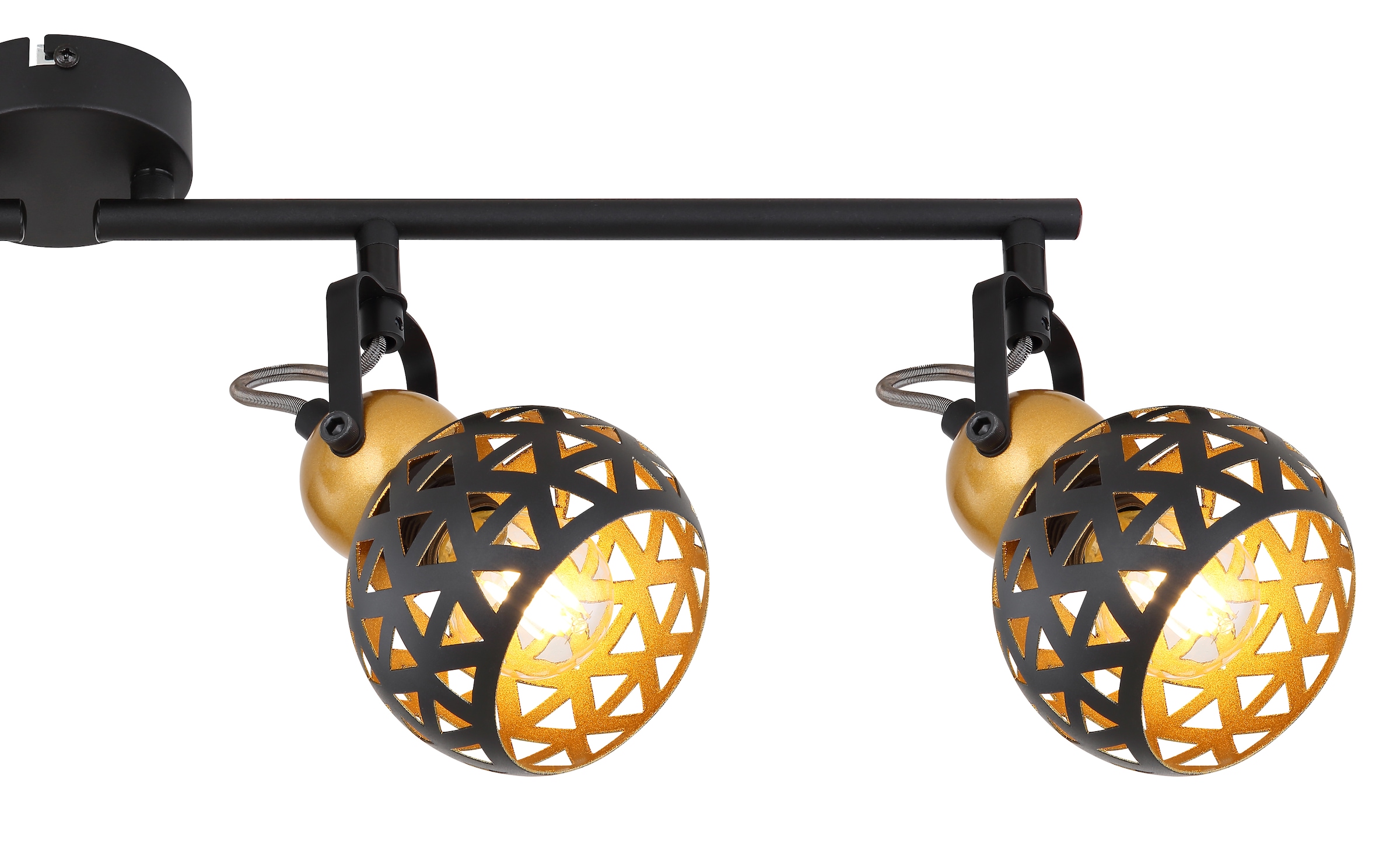 GLOBO LIGHTING Deckenspot »SARRA« E14 1 Stk. Schwarzer Strahler mit Golddekor und Lebensblume-Muster