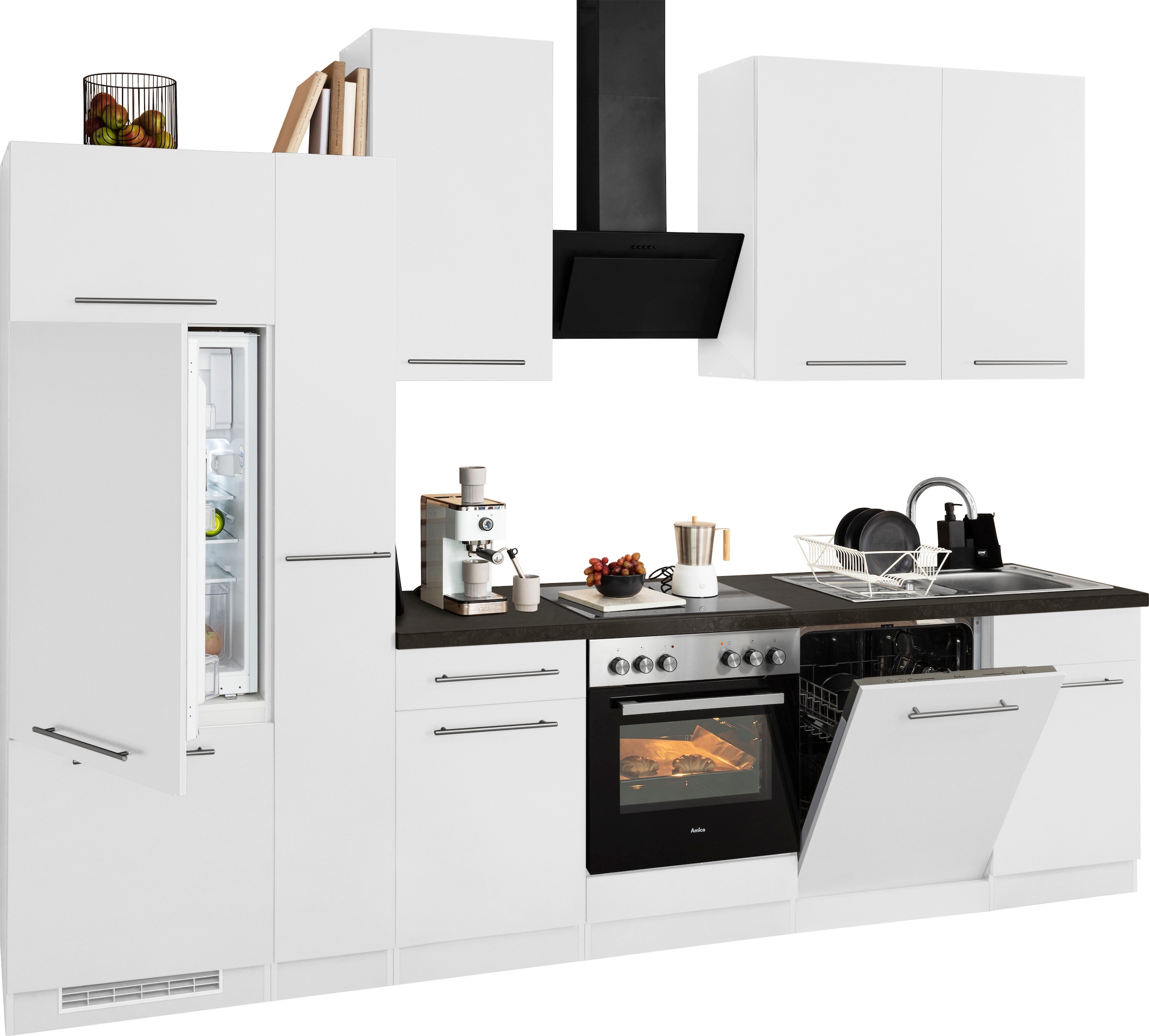 wiho Küchen Küchenzeile »Unna«, mit E-Geräten, Breite 310 cm