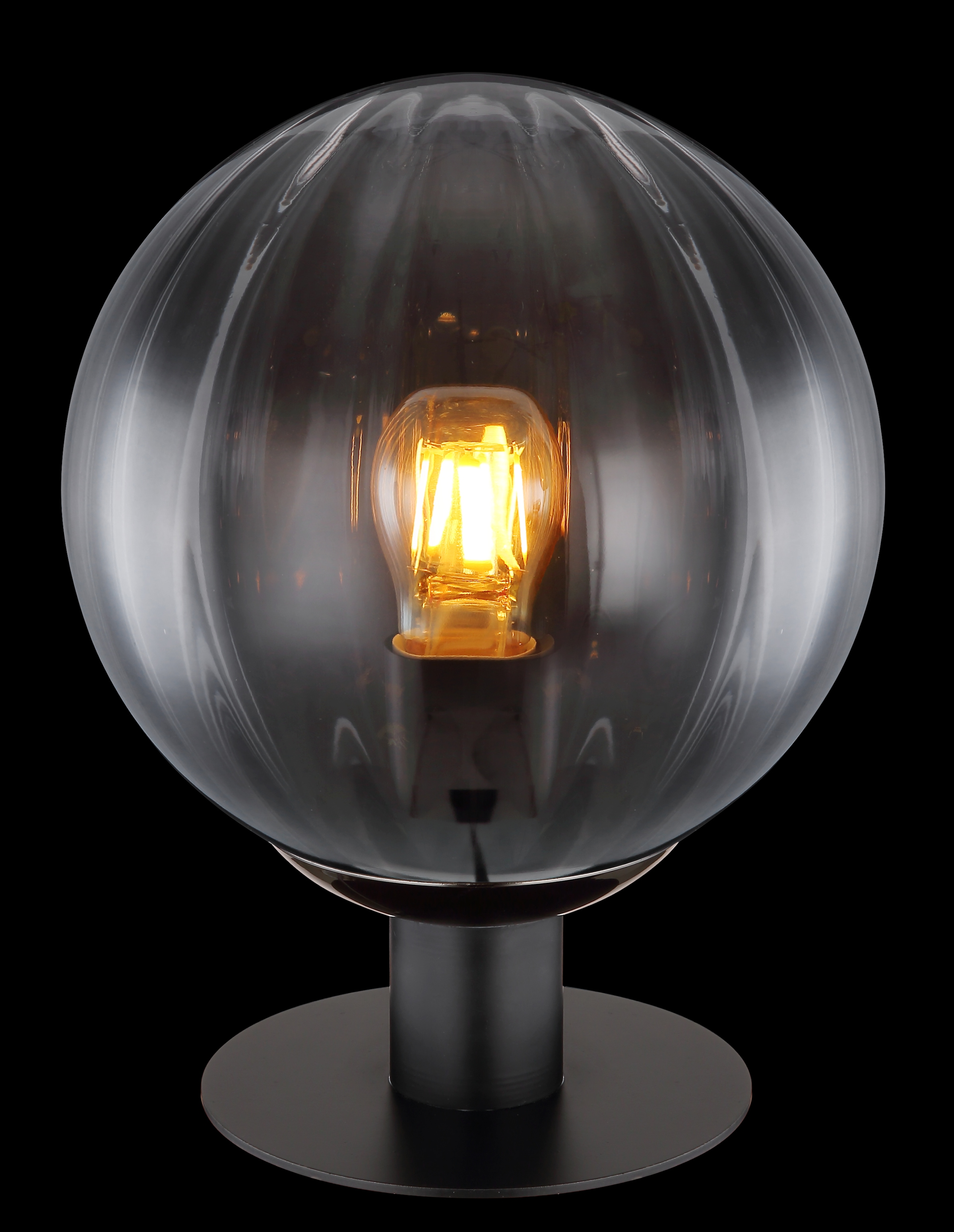 GLOBO LIGHTING Tischleuchte »DALLERTA«, Leuchtmittel E27 | ohne Leuchtmittel, Tischlampe/Glas rauchfarben/Schalter am Kabel/Wohnbereich