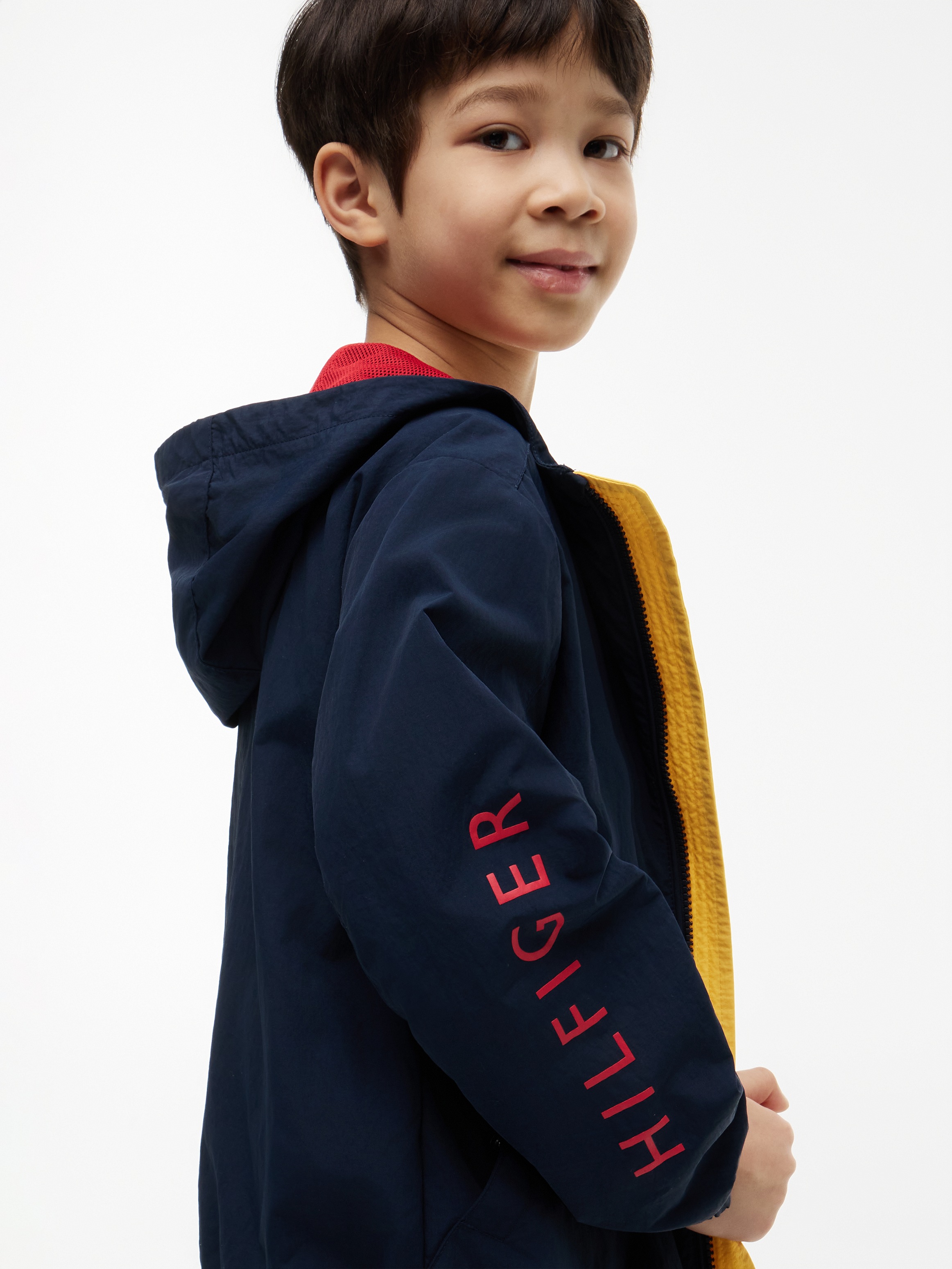 Tommy Hilfiger Windbreaker mit Kapuze Kinder bis 16 Jahre, Druck