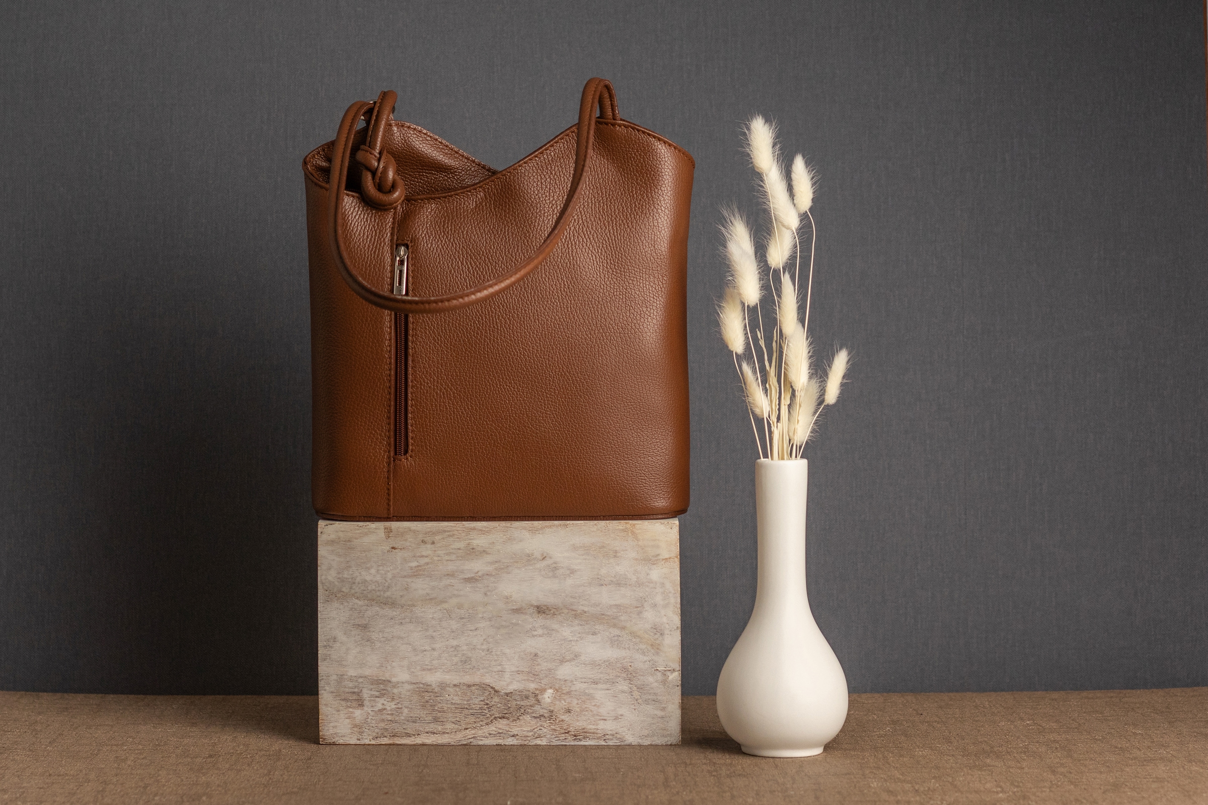 Cluty Cityrucksack, echt Leder, Made in Italy