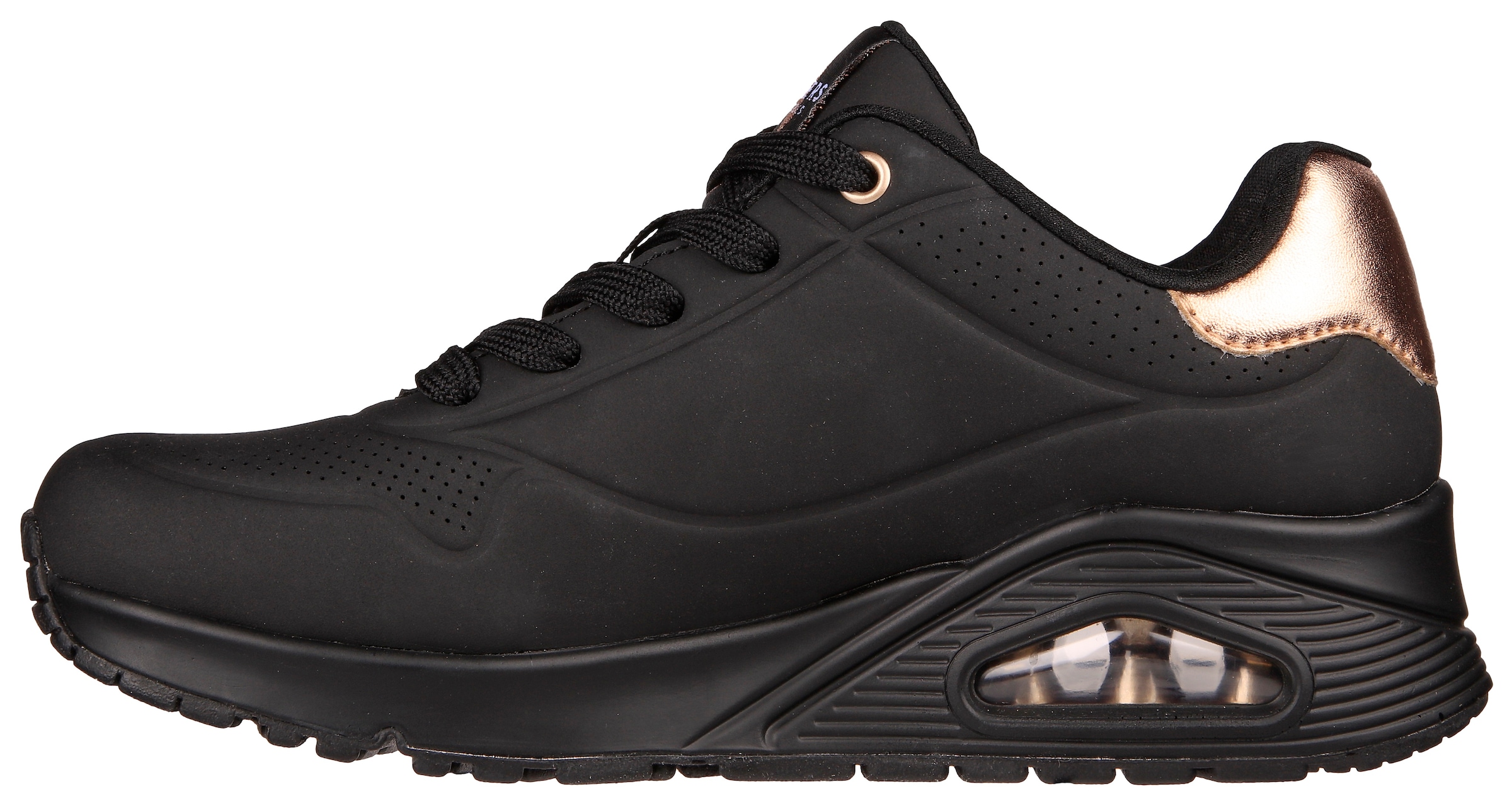 Skechers Sneaker »UNO GOLDEN AIR«, Freizeitschuh, Halbschuh, Schnürschuh mit Metallic-Einsatz