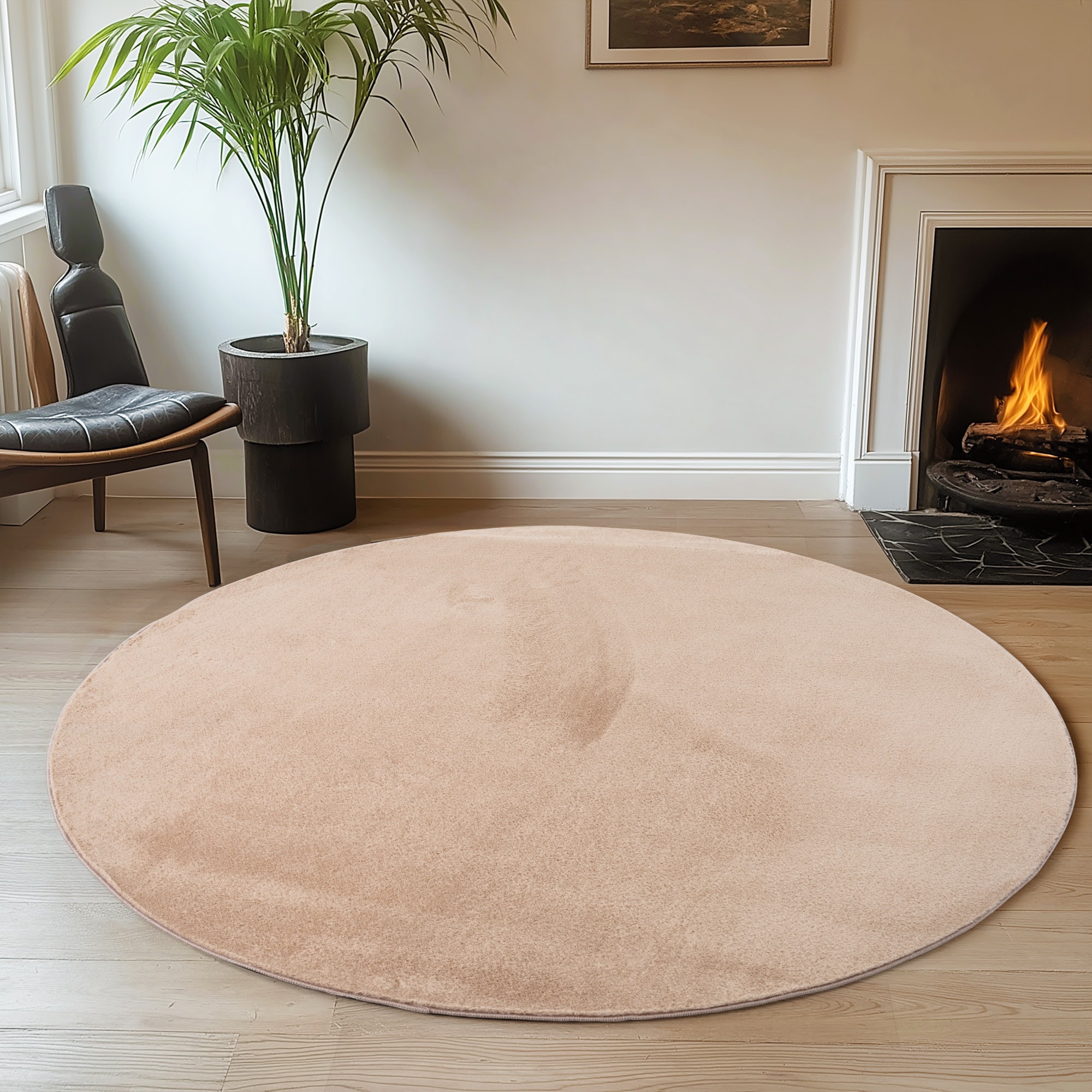 Ayyildiz Teppiche Teppich »JOY 1400«, rund, 11 mm Höhe, uni Kurzflor, Wohnz günstig online kaufen
