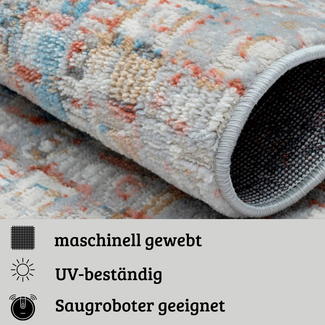 my home Teppich »Myrah«, rechteckig, 8 mm Höhe, Kurzflor, modernes Design, pflegeleicht, Wohnzimmer