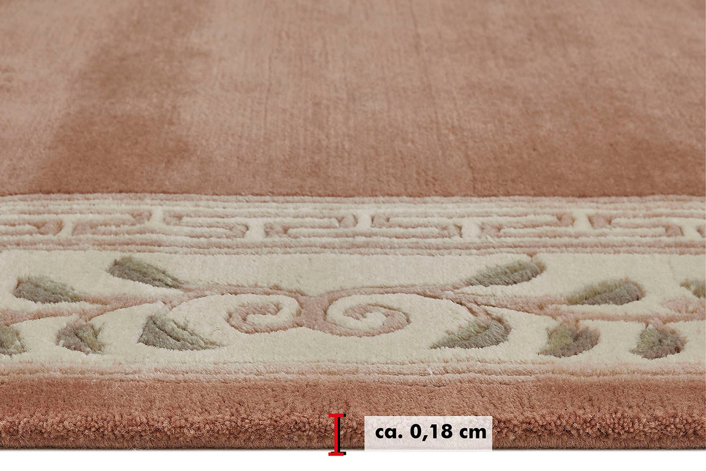 LUXOR living Wollteppich »Adour«, rechteckig, 18 mm Höhe, reine Wolle, handgeknüpft, mit Bordüre und Fransen, Wohnzimmer