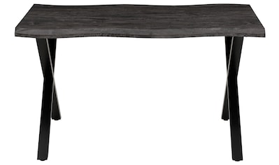 Esstisch »GRETA«, Baumkantentisch (Nachbildung), versch. Größen, X-Gestell, 46mm Stärke