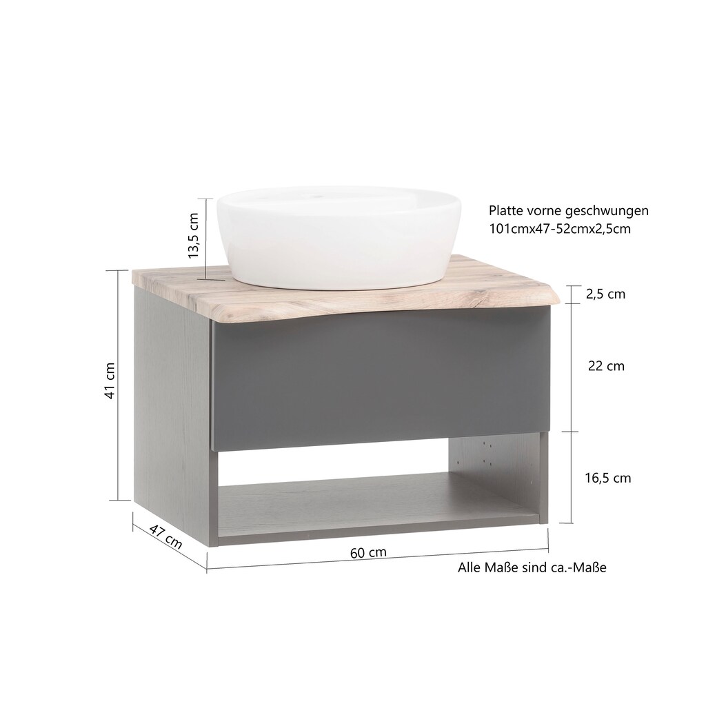 HELD MÖBEL Badmöbel-Set »Stubach«, (2 St., Spiegelschrank und Waschtisch)