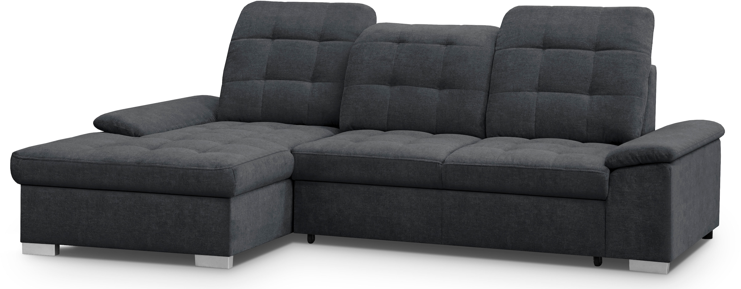 WERK2 Ecksofa Carmen, Sofa, Eckcouch mit Schlaffunktion, Bettkasten und Sitztiefenverstellung