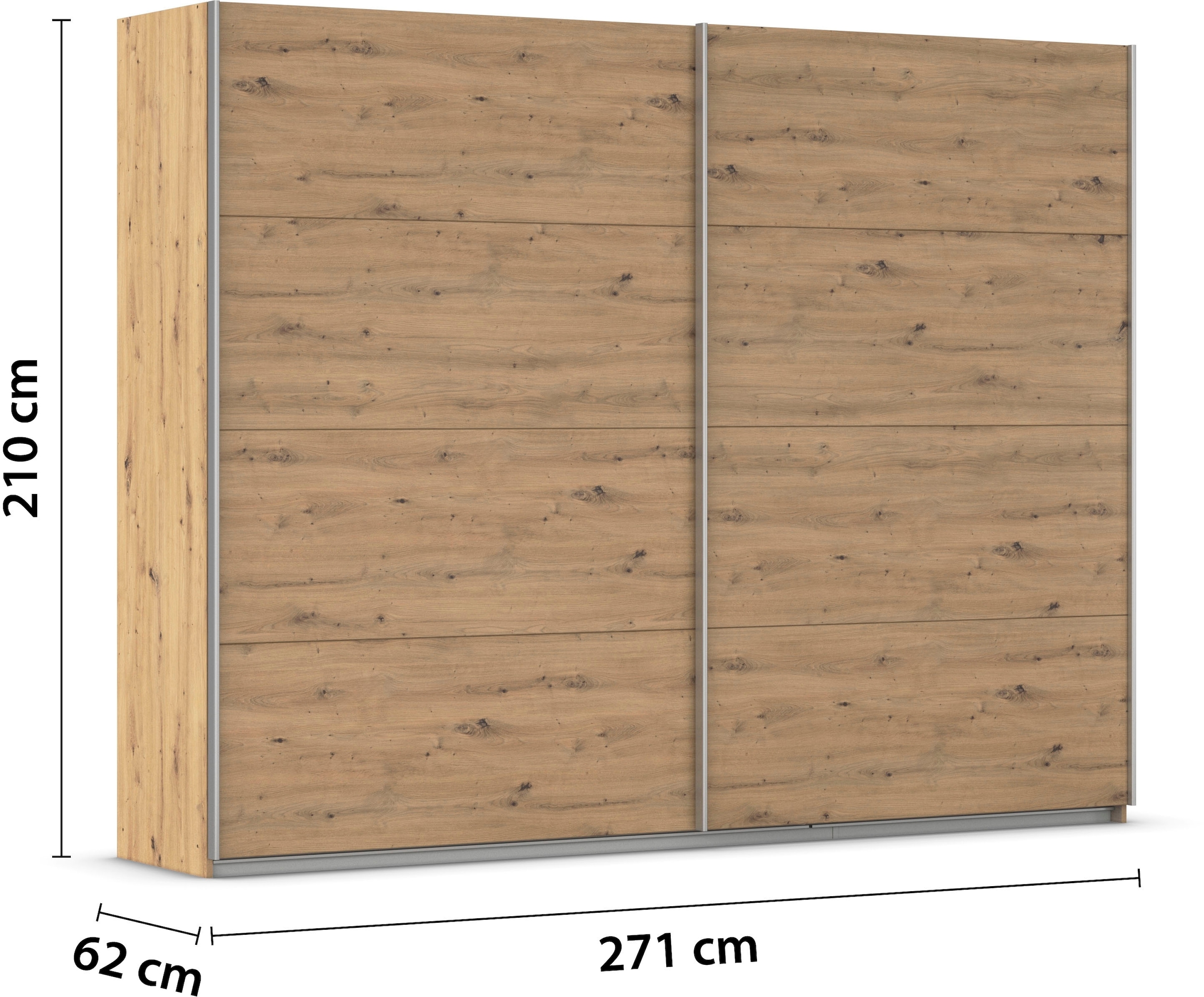 INOSIGN BY RAUCH Schwebetürenschrank »Kleiderschrank Schrank Garderobe Schlafzimmerschrank THANOS«, (in 3 verschiedenen Ausstattungen BASIC/CLASSIC/PREMIUM), Optional mit Spiegel, Metall-Griffleisten alufarben MADE IN GERMANY