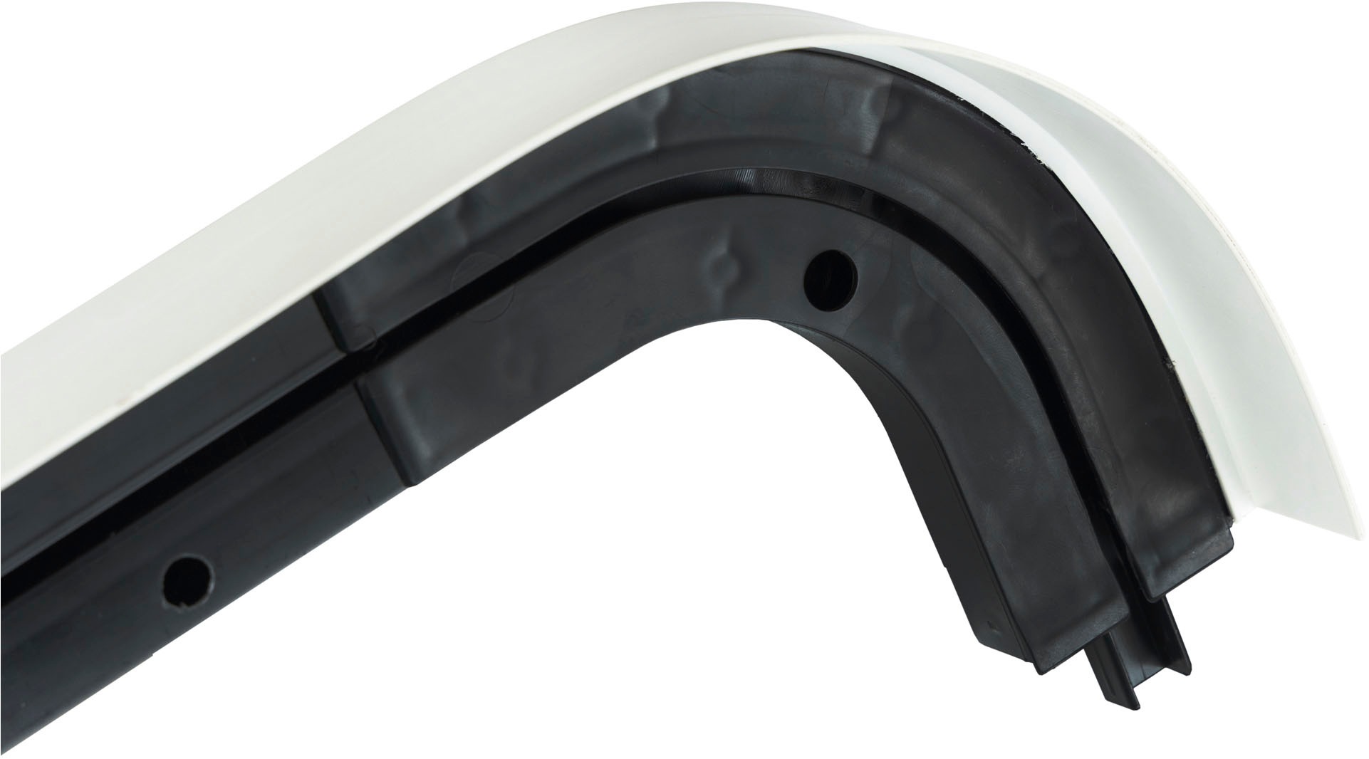 SN DECO GROUP Vorhangschiene »SH1«, 1 läufig-läufig, Fixmaß, Set 1-läufig,inkl. Rundbögen, Blende 5 cm, vorgebohrt, Innenlauf