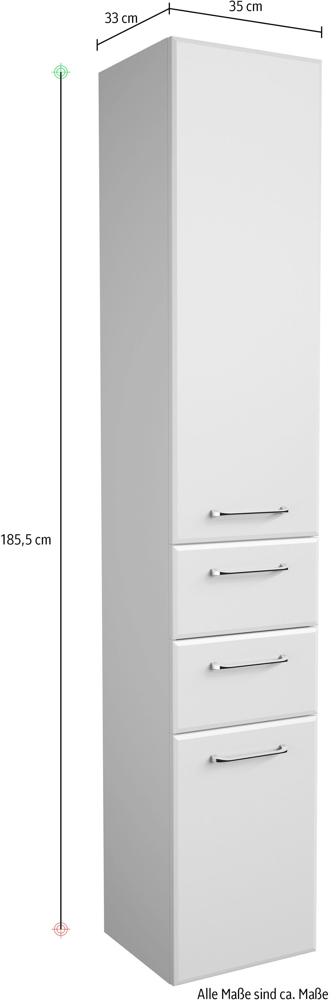 Saphir Badmöbel-Set »Quickset 341 6-teilig, Waschbeckenunterschrank und LED-Spiegelschrank«, (Set, 6 St.), ohne Waschbecken, mit Hochschränke, Unterschrank, Hängeschrank