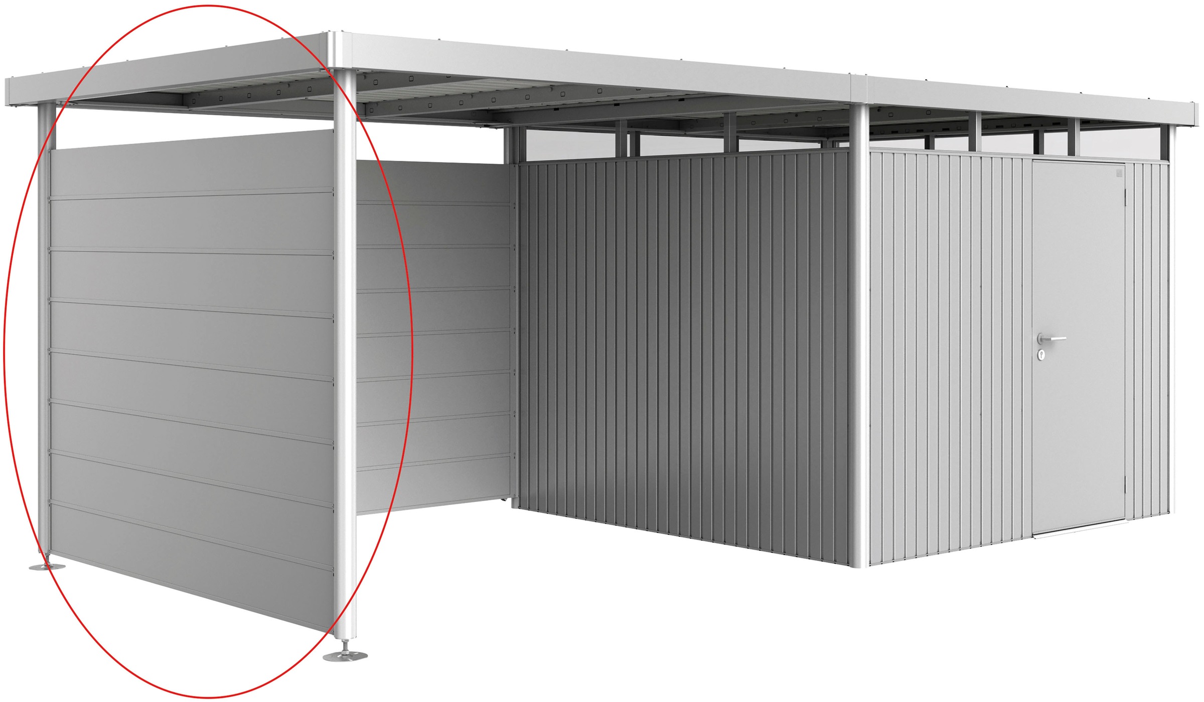 Bild von Biohort Gerätehaus-Seitenwand »HighLine«, silber-metallic