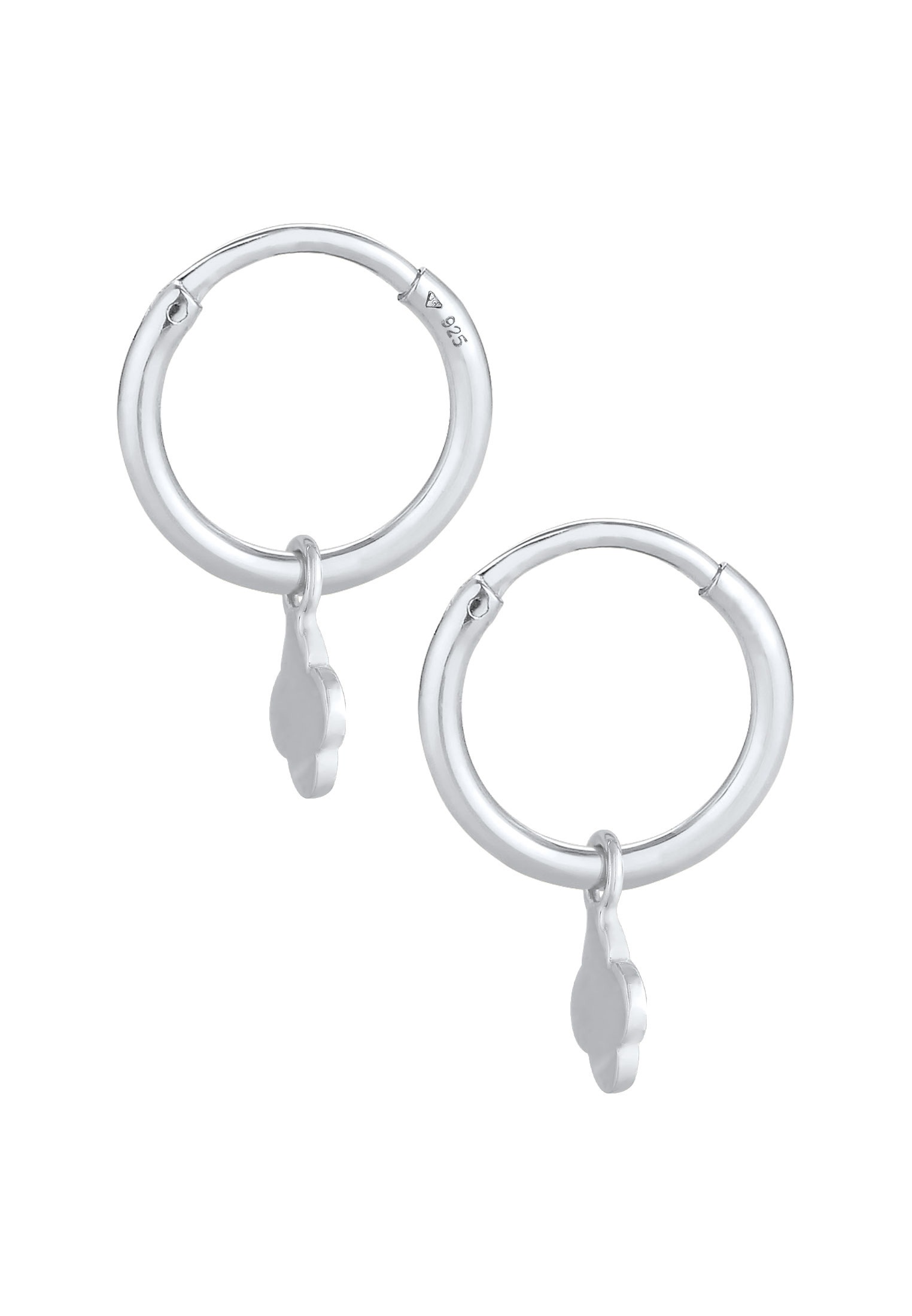 Elli Paar Creolen »Creolen Kleeblatt Glück Symbol 925 Silber«