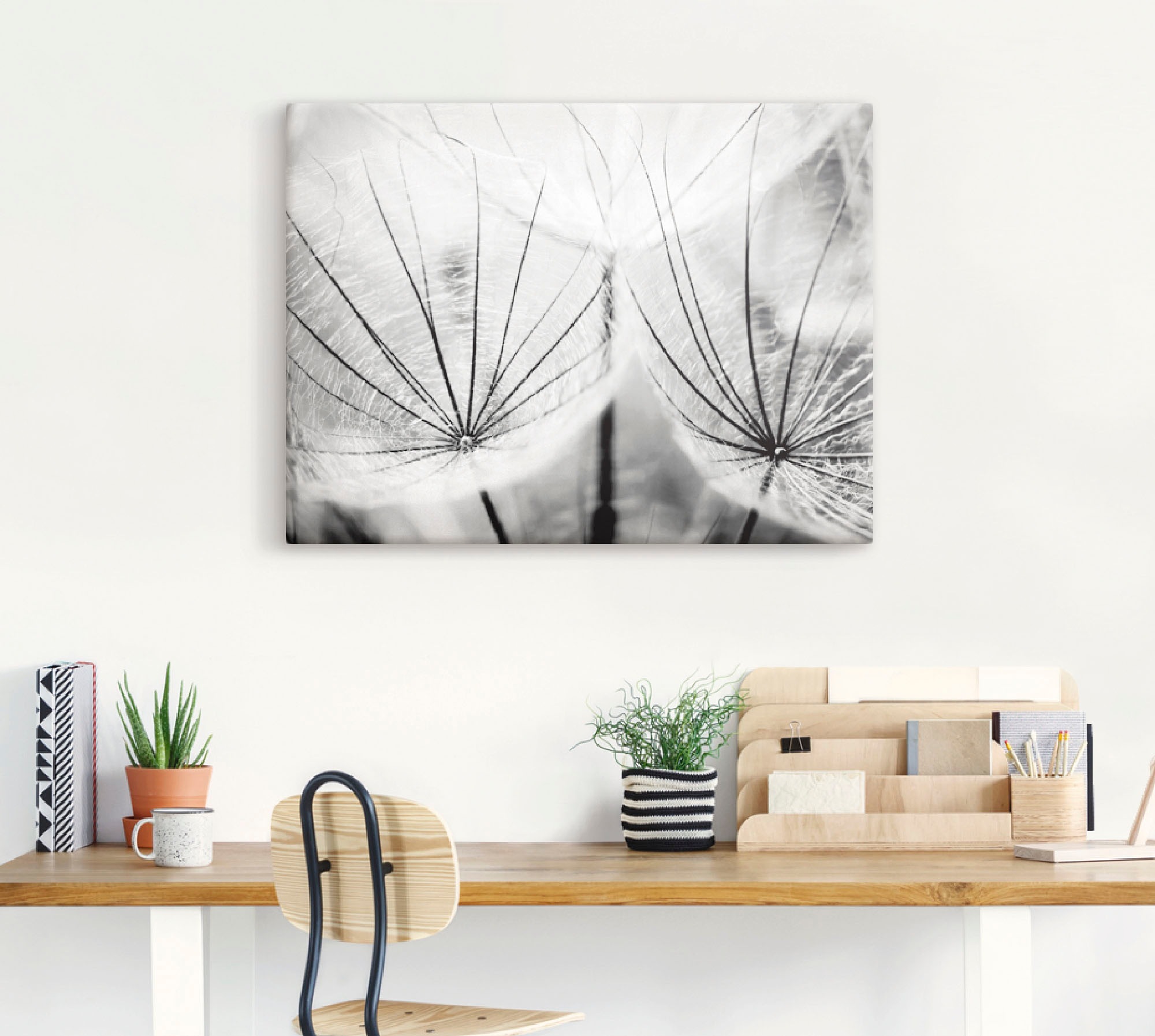 Artland Wandbild »Pusteblume in schwarzweiß«, Blumen, (1 St.), als Alubild, Outdoorbild, Leinwandbild, Poster, Wandaufkleber