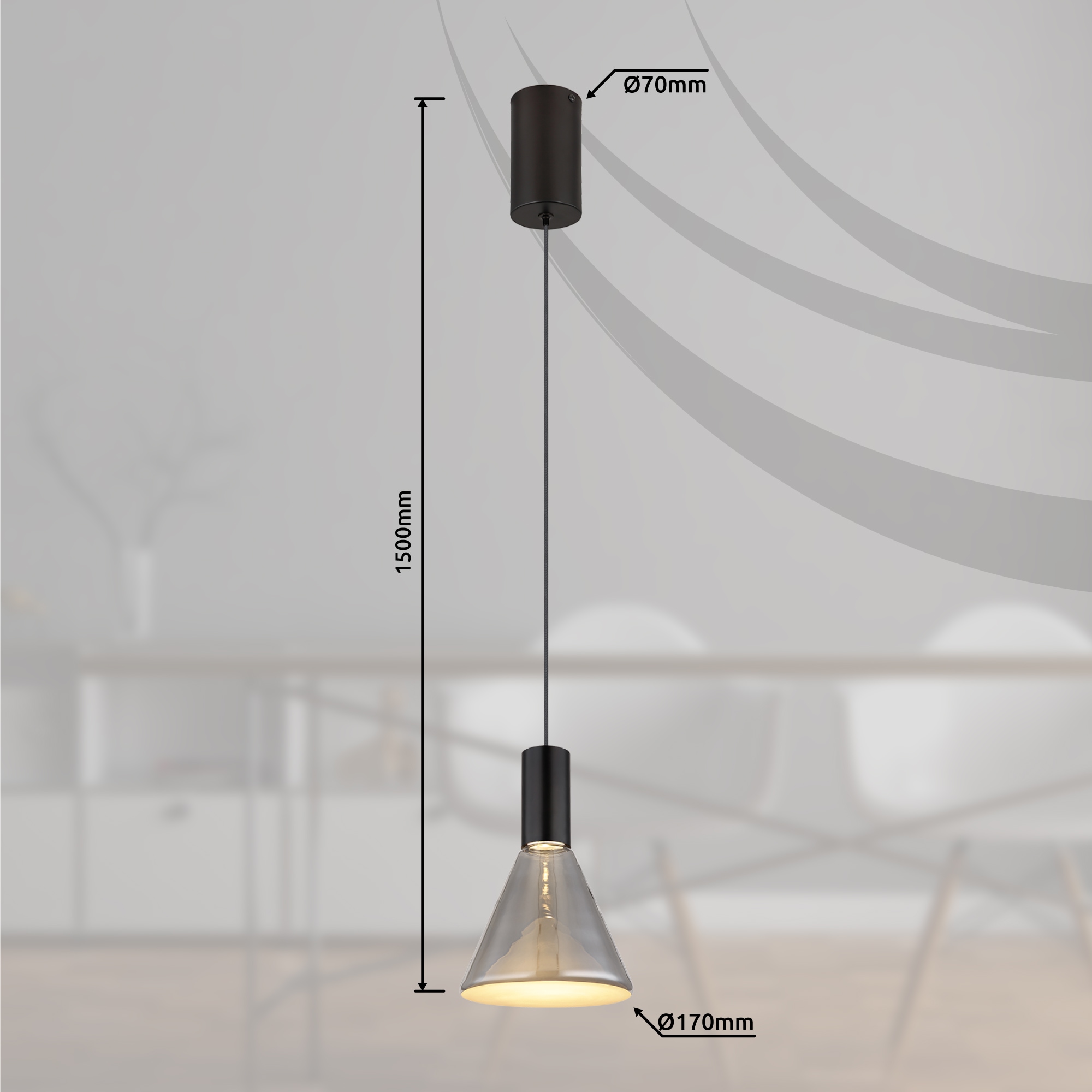 GLOBO LIGHTING LED Pendelleuchte »LABORA«, Leuchtmittel LED-Modul | LED fest integriert, Hängelampe/Hängeleuchte/Wohnzimmer/Esstisch/elegant