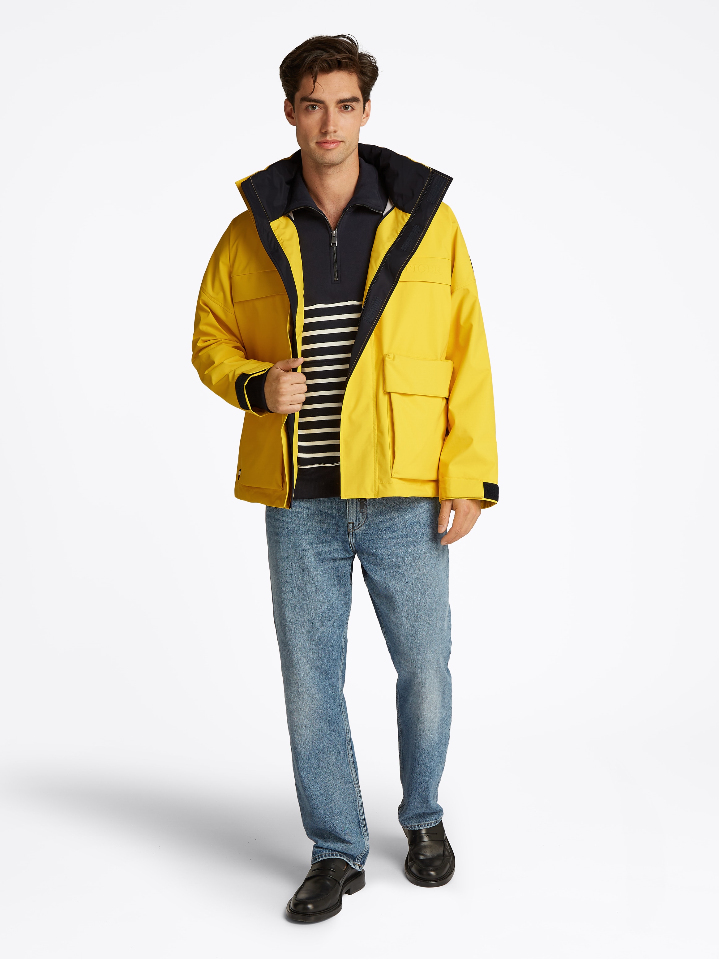 Tommy Hilfiger Outdoorjacke »REGATTA MID LENGTH JACKET«, mit Kapuze, verstaubare Kapuze mit Reißverschlussfach