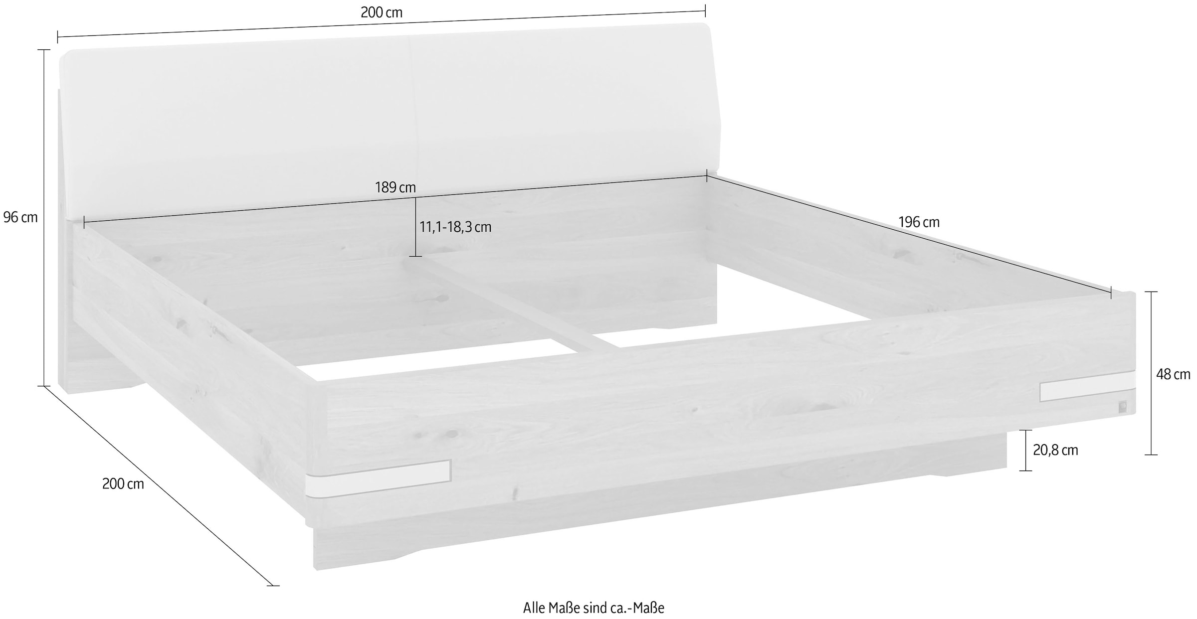 Musterring Holzbett »Savona«, (Belastbarkeit 220 Kg, 4-fache Liegehöhenverstellung, MADE IN GERMANY), Kopfteil Kunstleder Champagner, Details in Chrom, verschiedene Größen