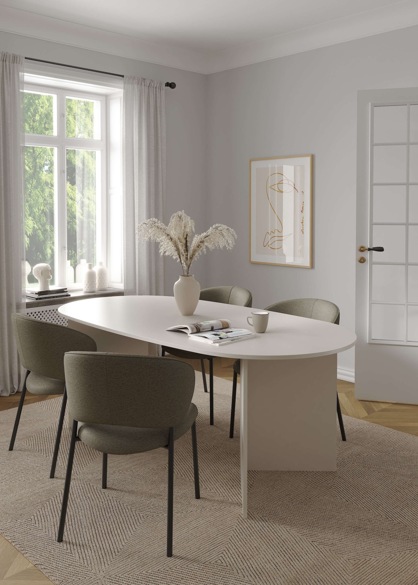 Home affaire Esstisch »FAMILY - eleganter & ovaler Tisch in kaschmir, Made in Denmark« Pflegeleichte Oberfläche im zeitlosen und skandinavischen Design