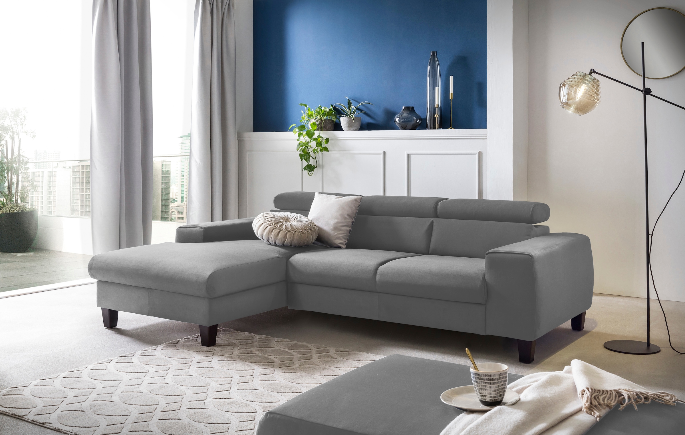 COTTA Ecksofa "Morven L-Form mit Kopfteilverstellung" wahlweise mit Bettfun günstig online kaufen
