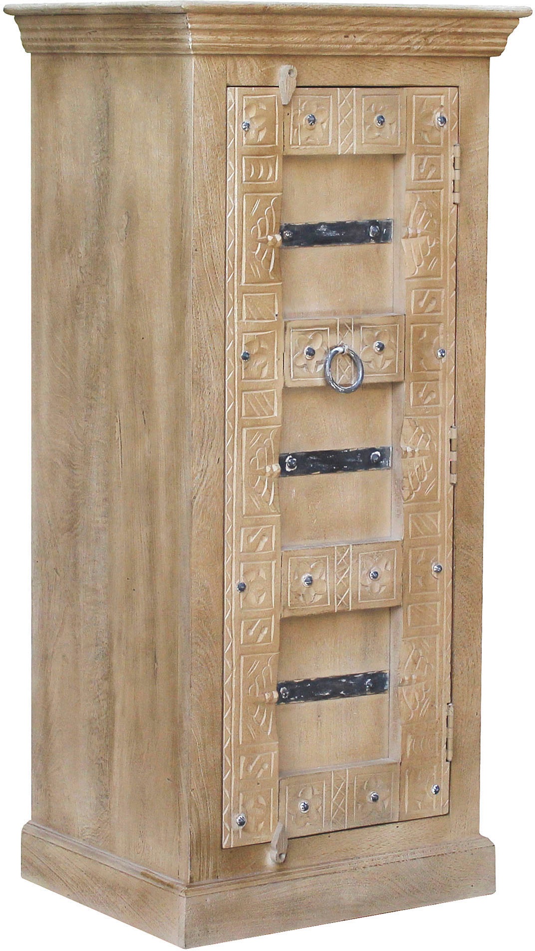 SIT Highboard »Daipur Kommode«, geschnitzte Verzierungen, schmale Kommode mit 1 Tür