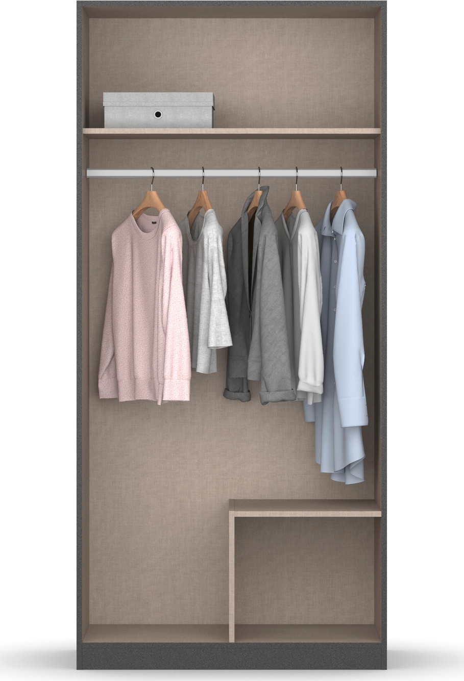 rauch Drehtürenschrank »StyleUp«, Typ Dark & Wood mit trendigen farblich abgesetzten Griffen