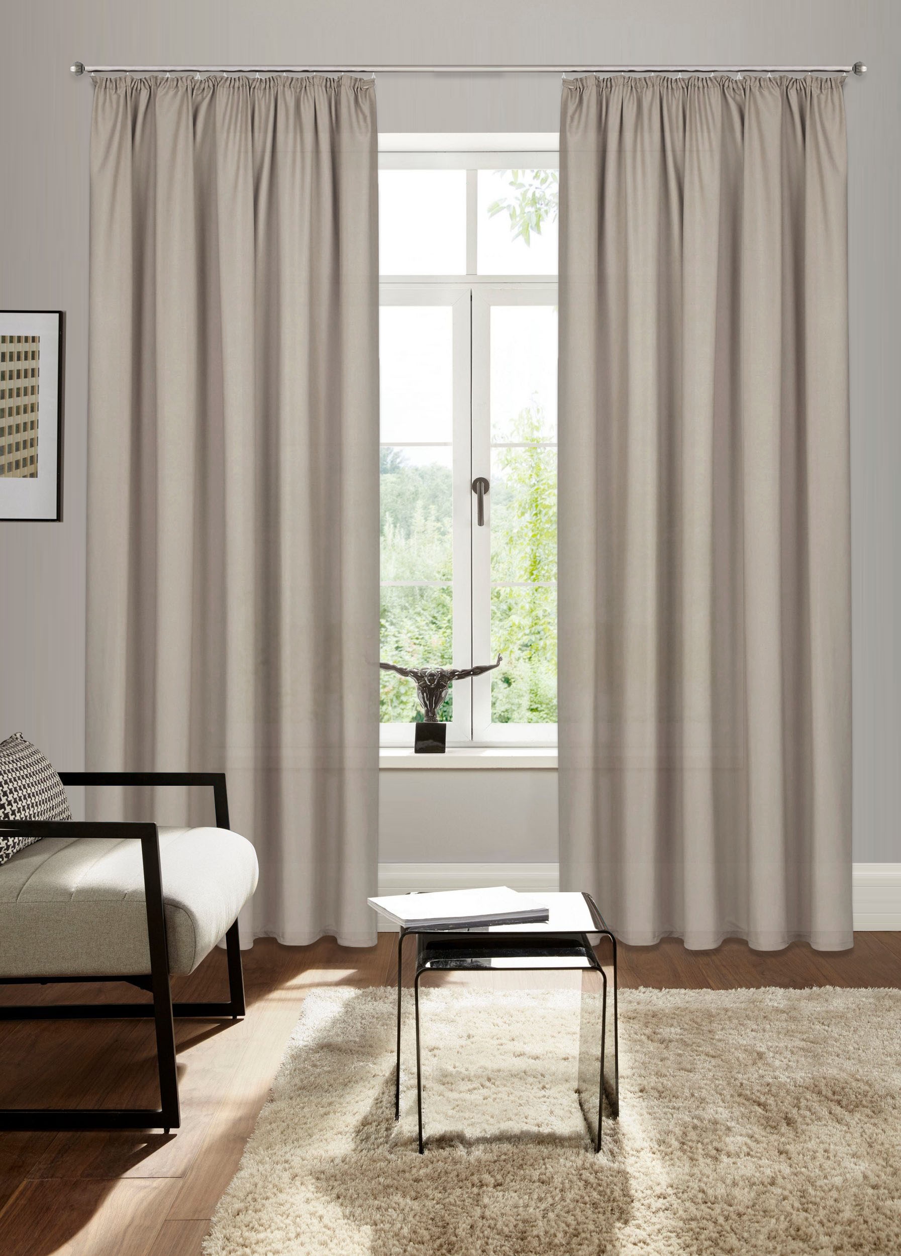 Bruno Banani Vorhang »Lagan« Kräuselband 2 Stk. tlg. 2-er Set, gewebt, Micr günstig online kaufen