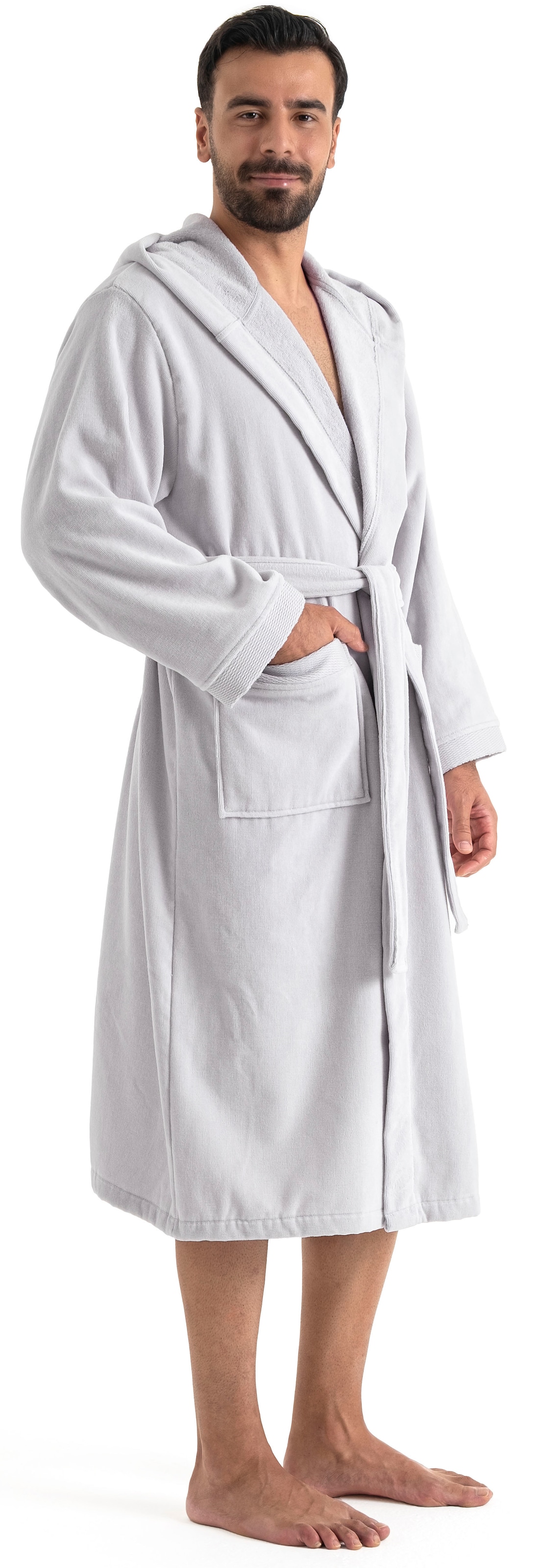 OTTO home Unisex-Bademantel »Fenya, 330 g/m², Premium, Hotelbademantel, Morgenmantel,  Sauna & Spa« 1 Stk. Reißverschlusstaschen, weich mit GRATIS-Zugabe: 1x Duschtuch 70x140 cm