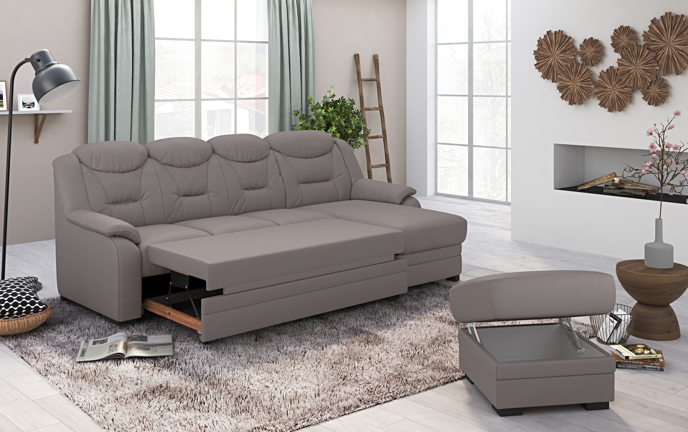 COTTA Ecksofa »Marcus L-Form«, wahlweise mit Bettfunktion