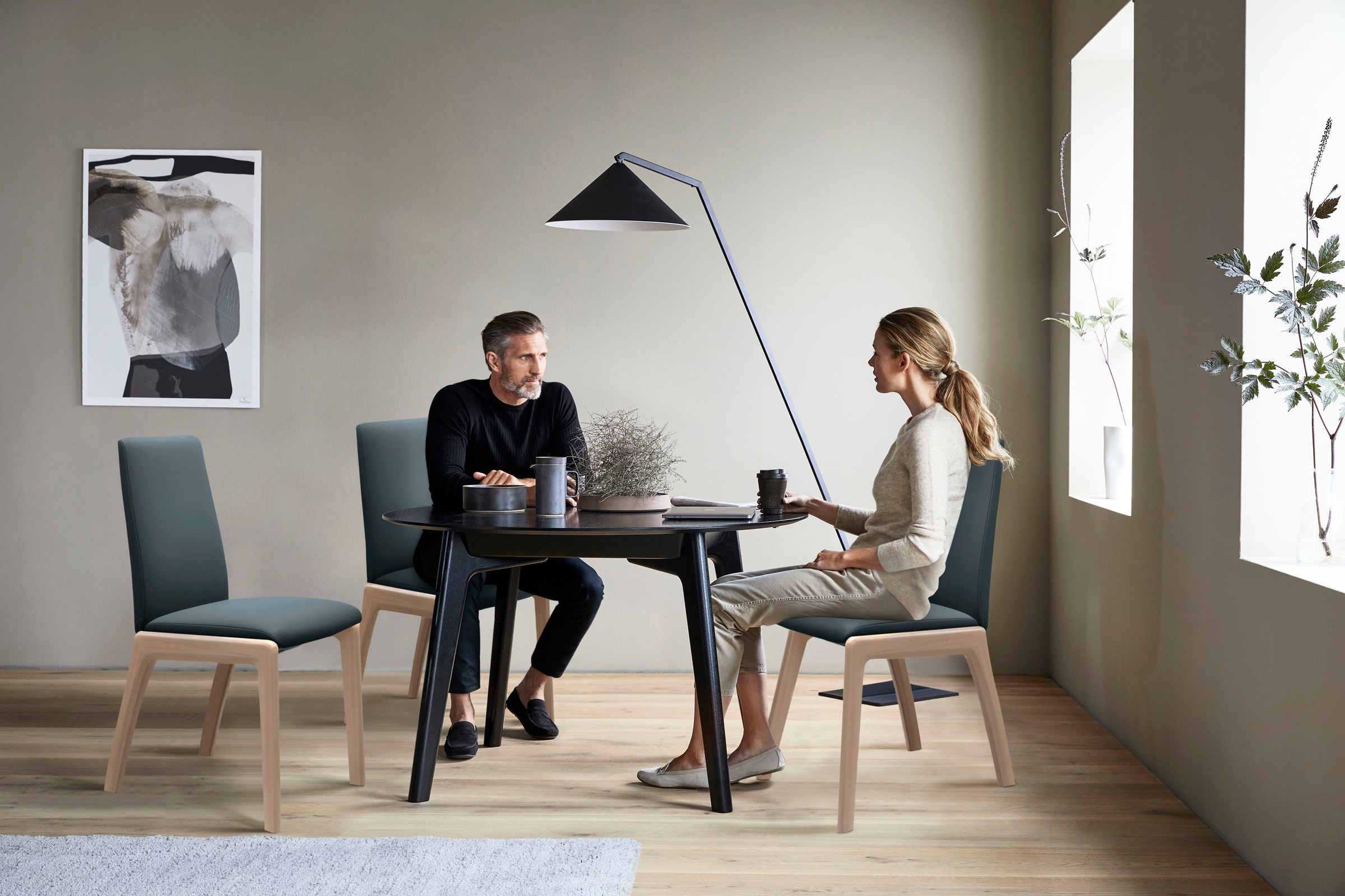 Stressless® Polsterstuhl »Laurel«, Leder BATICK, Low Back, Größe L, mit abgerundeten Beinen in Eiche gekalkt