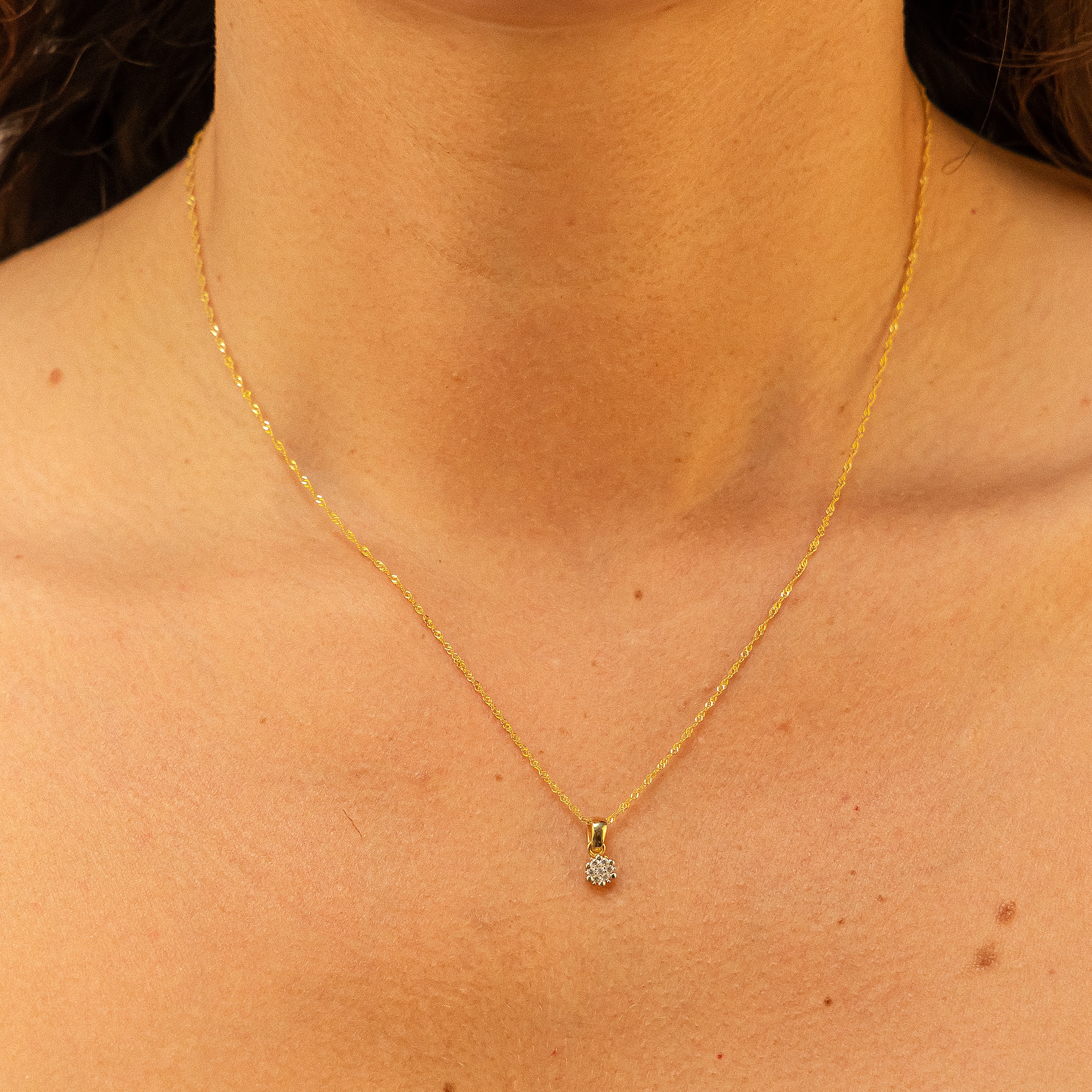 Fascination by Ellen K. Kette mit Anhänger »375 Gelbgold mit Zirkonia weiß 45cm lang«