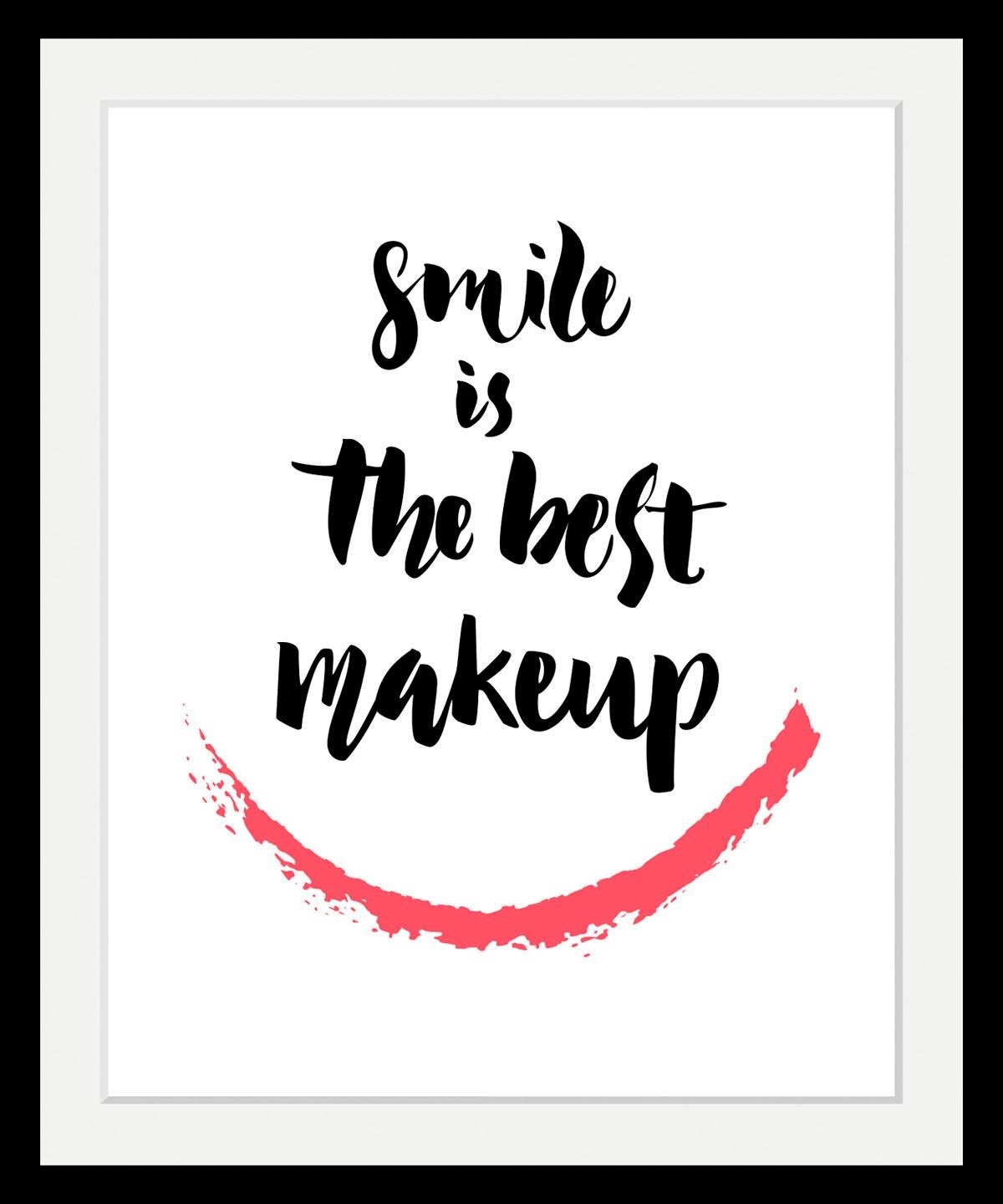 queence Bild »Smile«, Schwarz-Weiß-Schriftzug-Motivationsbilder, HD Premium günstig online kaufen
