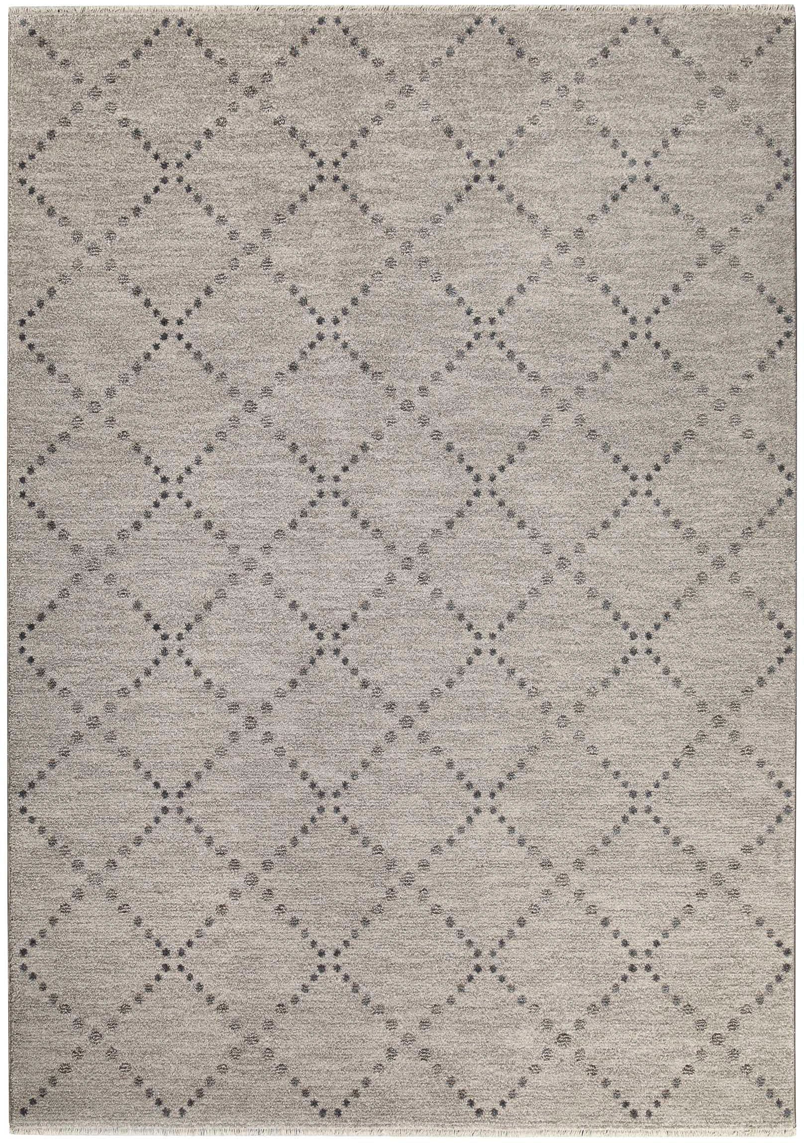 my home Teppich »Thoren«, rechteckig, 12 mm Höhe, weicher Kurzflor, Rautenmuster mit Fransen, Wohnzimmer, Schlafzimmer