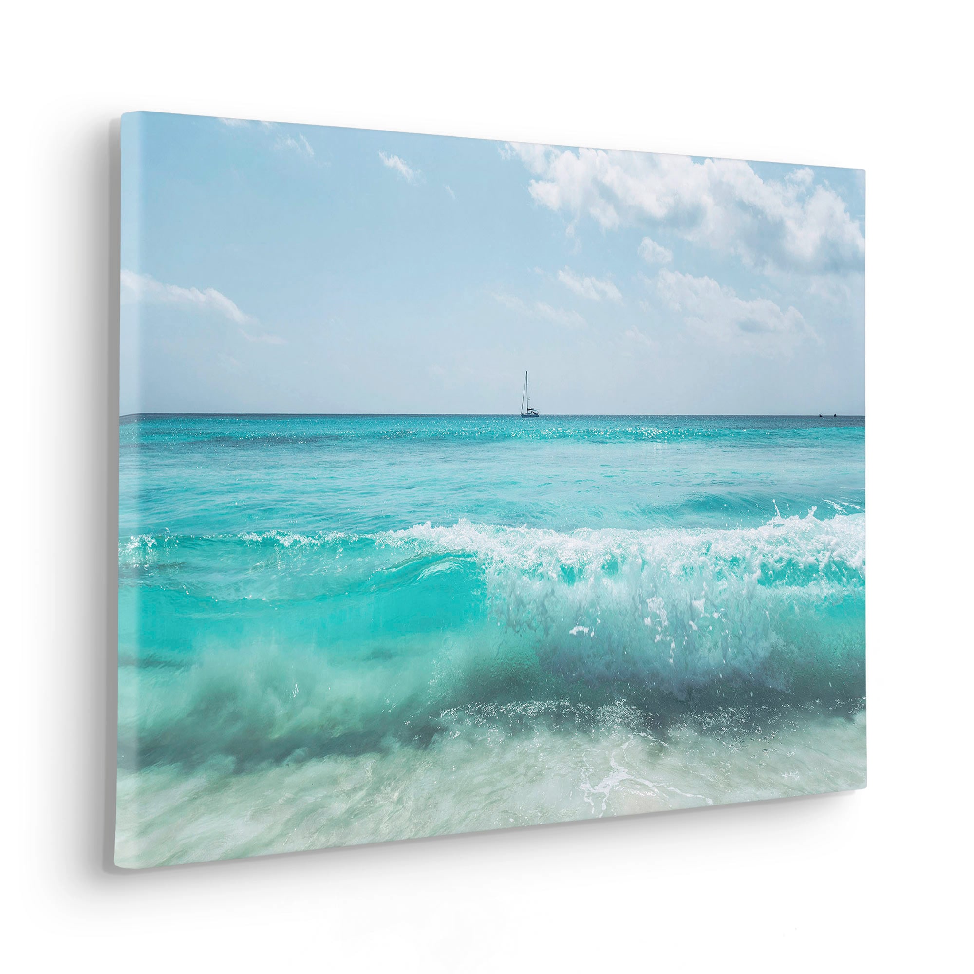 Komar Leinwandbild »Coastline - Größe 60 x 40 cm«, Baum-Blätter-Natur-Berge-Blumen-Foto-Jahreszeiten-Landschaft-Meer-Strand-Palmen, (Packung, 1 St.), Keilrahmenbild mi Echtholzrahmen