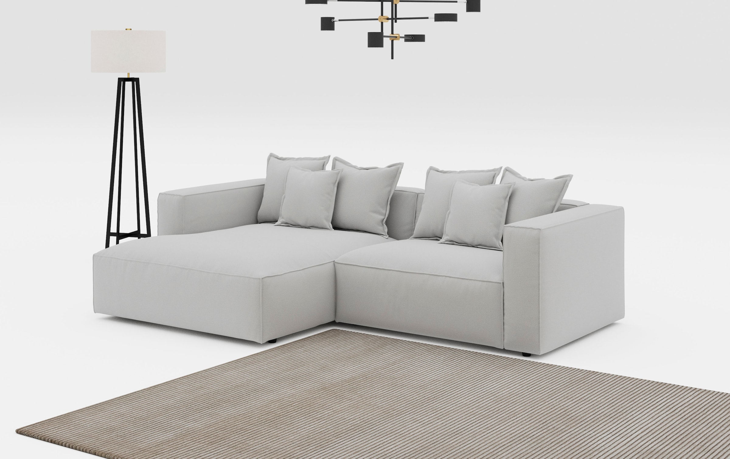 INOSIGN Ecksofa "Cowboy L-Form", mit 6 Kissen, kubisches Sofa günstig online kaufen